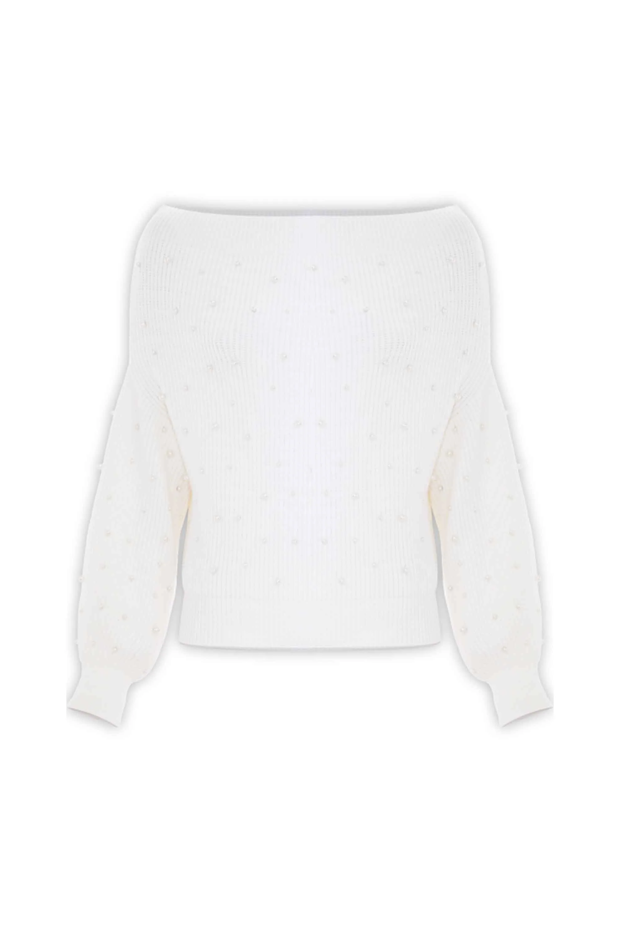Maglia con scollo bardot e perle - Maglia M/L Marivel - Image 5