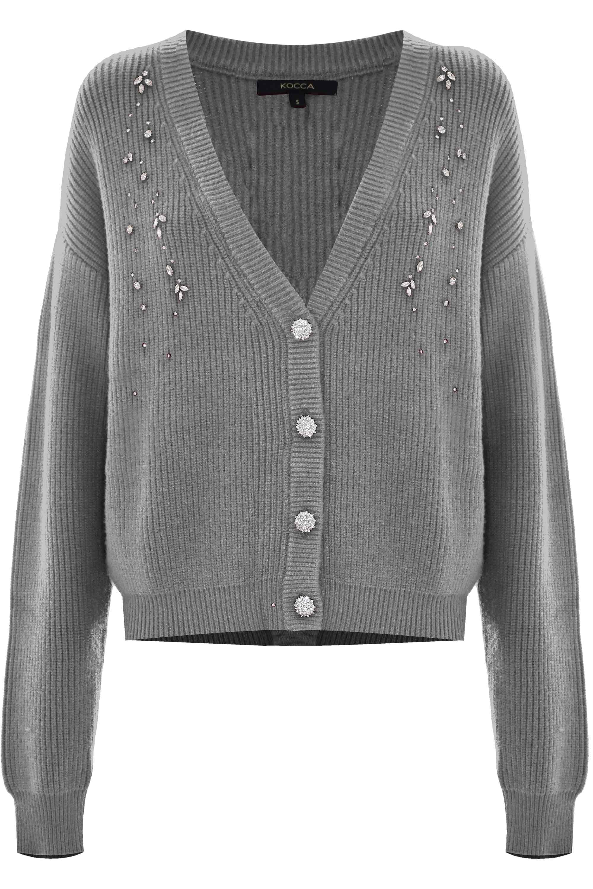 Maglia con scollo a V e dettagli gioiello - Maglia M/L Con Applicazione Balbina - Image 11