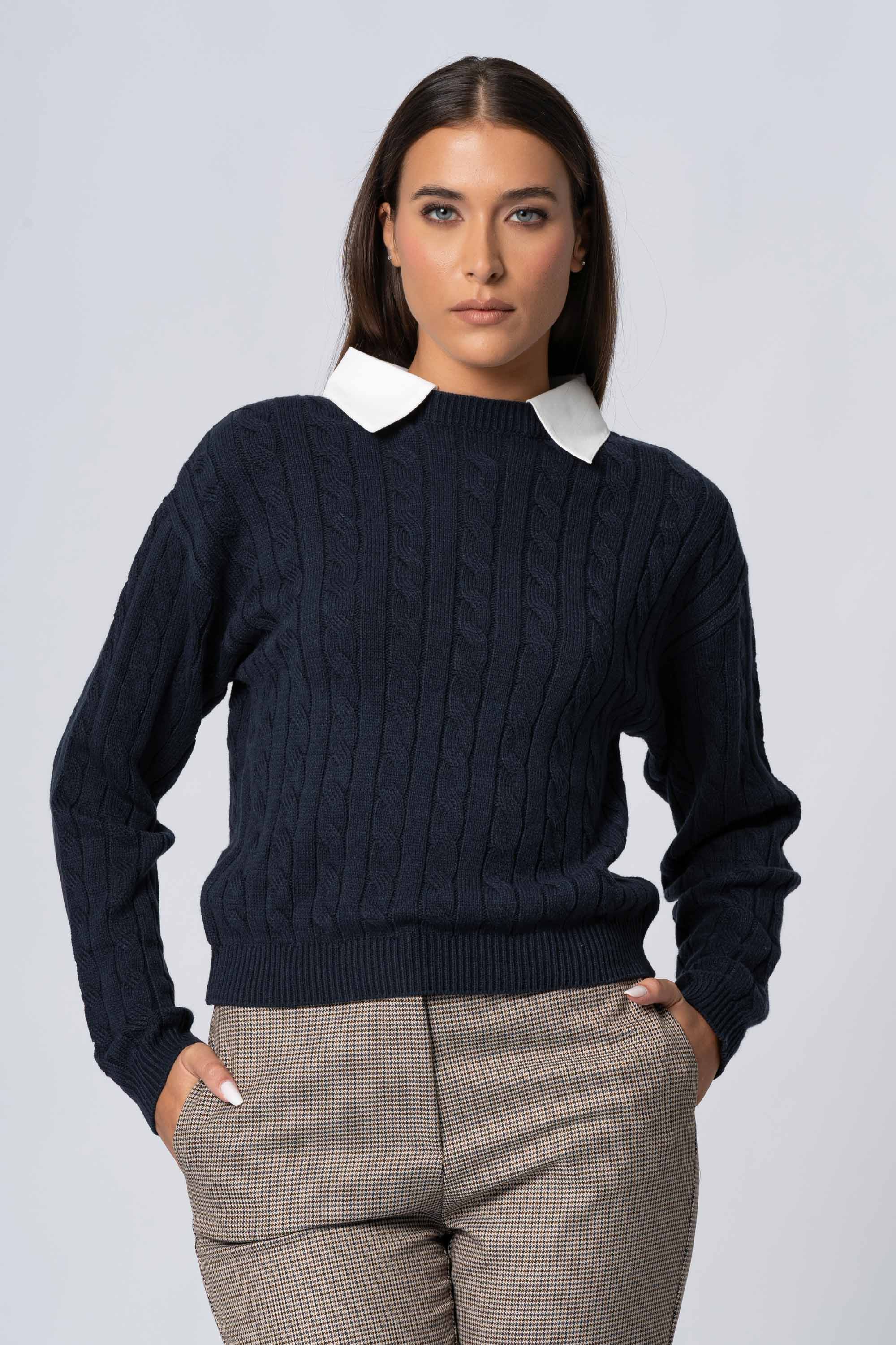 Maglia trecce girocollo - Maglia M/L JANNEX