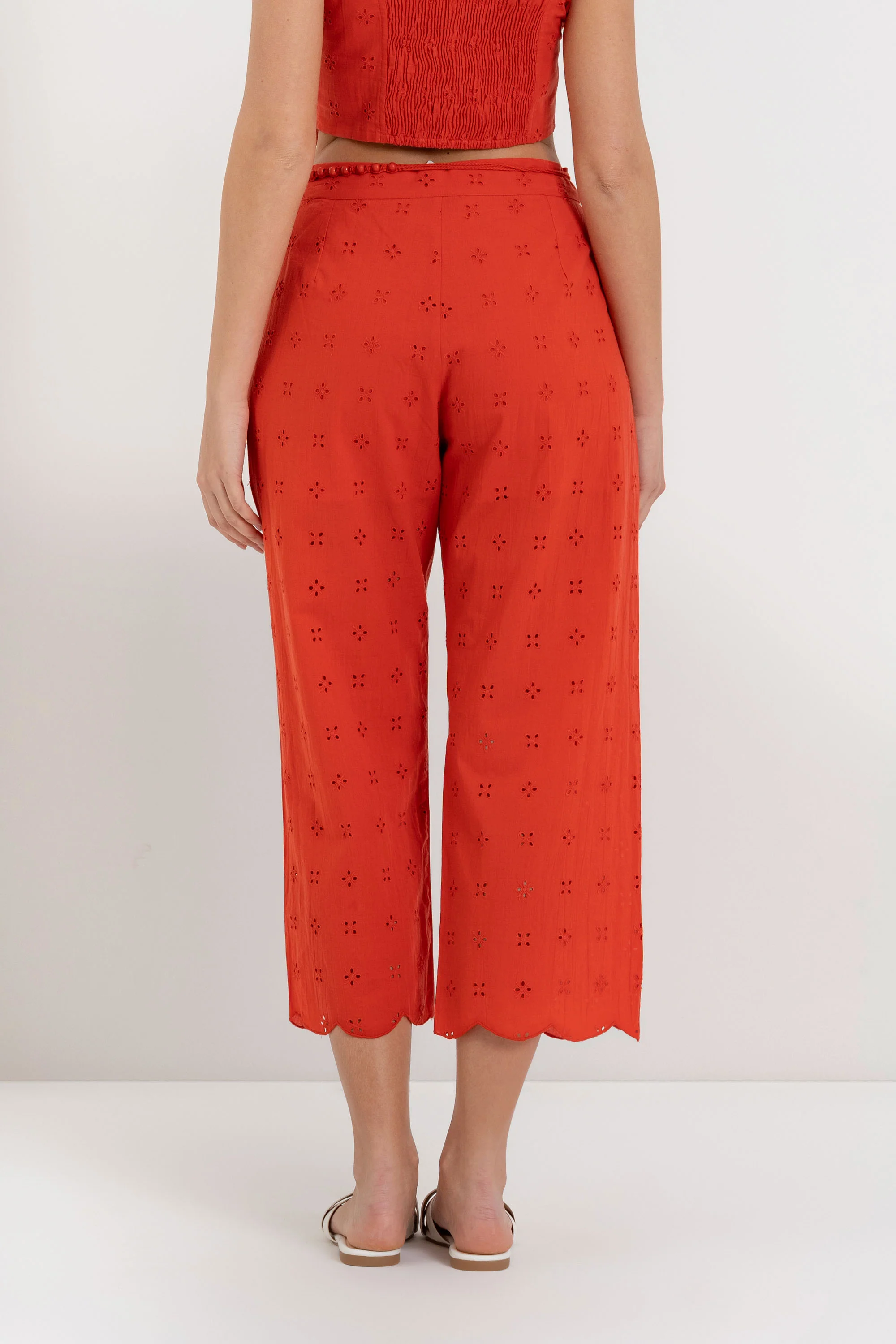 Pantaloni ampi a vita alta in cotone traforato - Pantalone Fashion RILTARX - Image 4