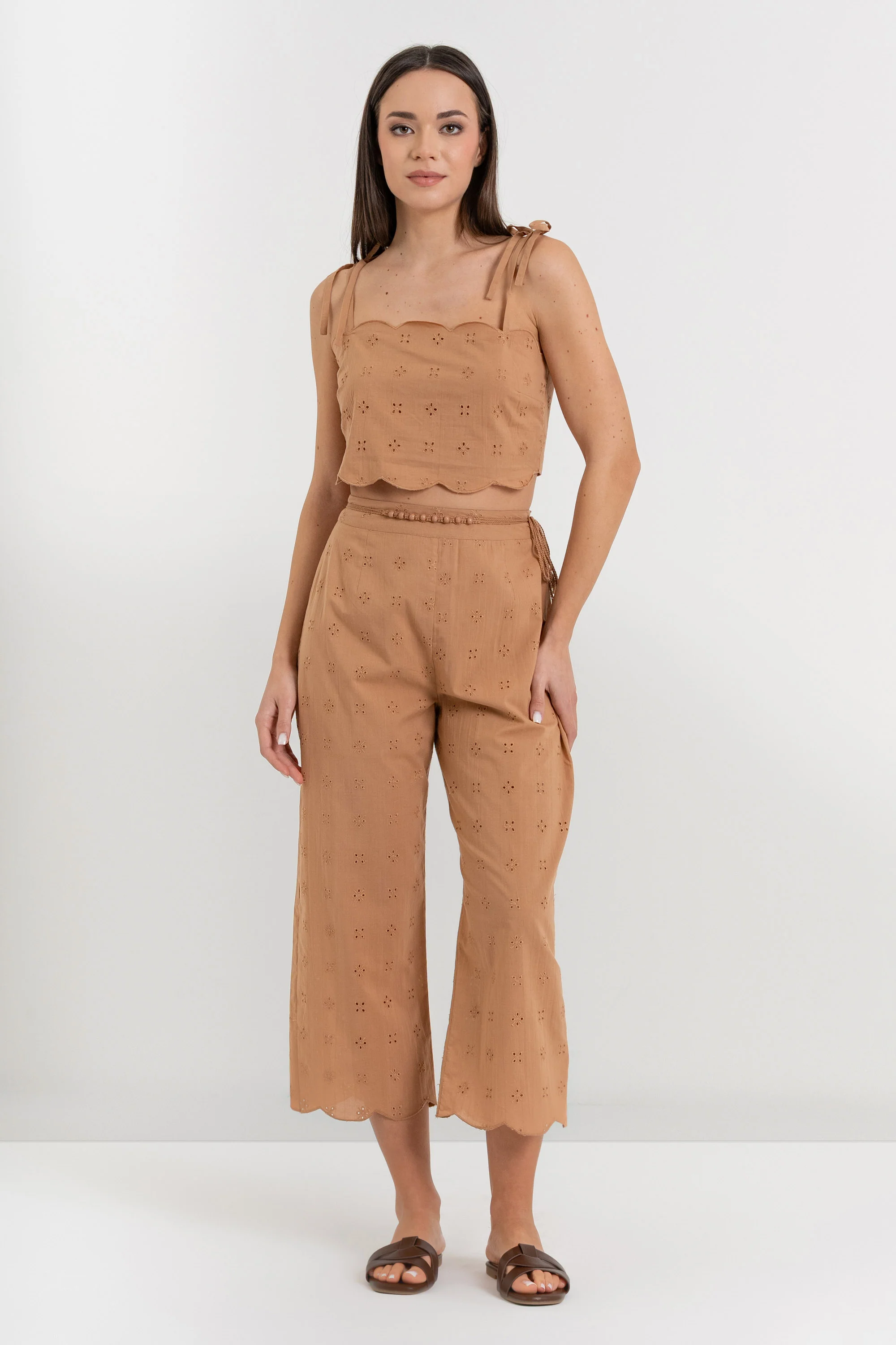 Pantaloni ampi a vita alta in cotone traforato - Pantalone Fashion RILTARX - Image 5