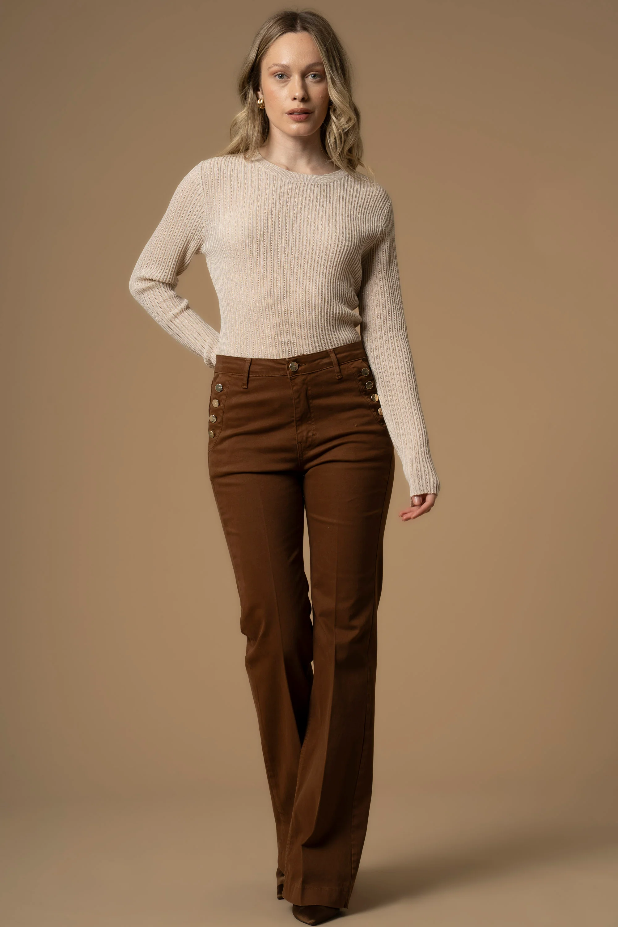 Pantaloni con bottoni - Pantaloni Color Rooney - Image 2