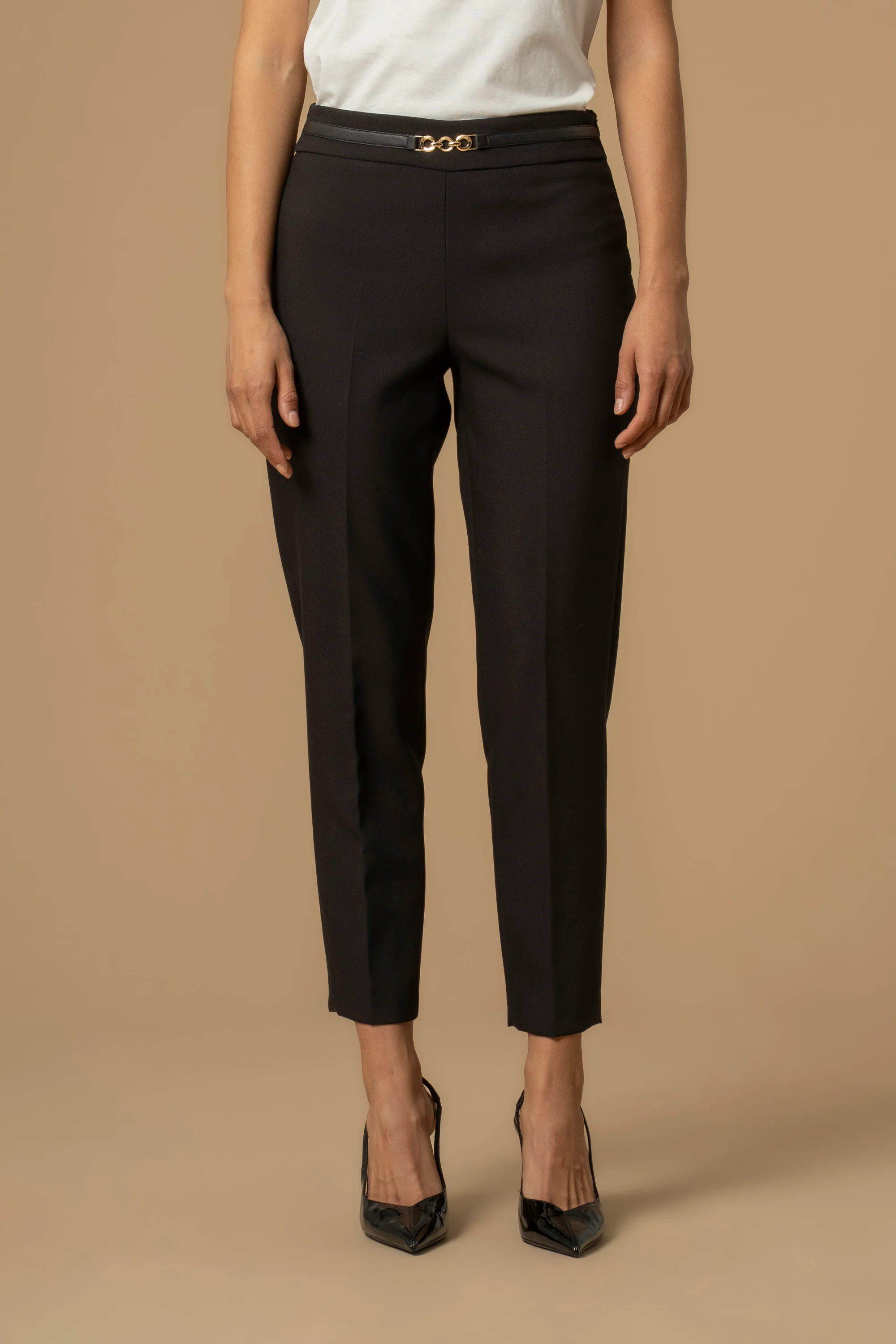 Pantaloni con cintura e fibbia gioiello - Pantaloni Con Applicazione Amalio