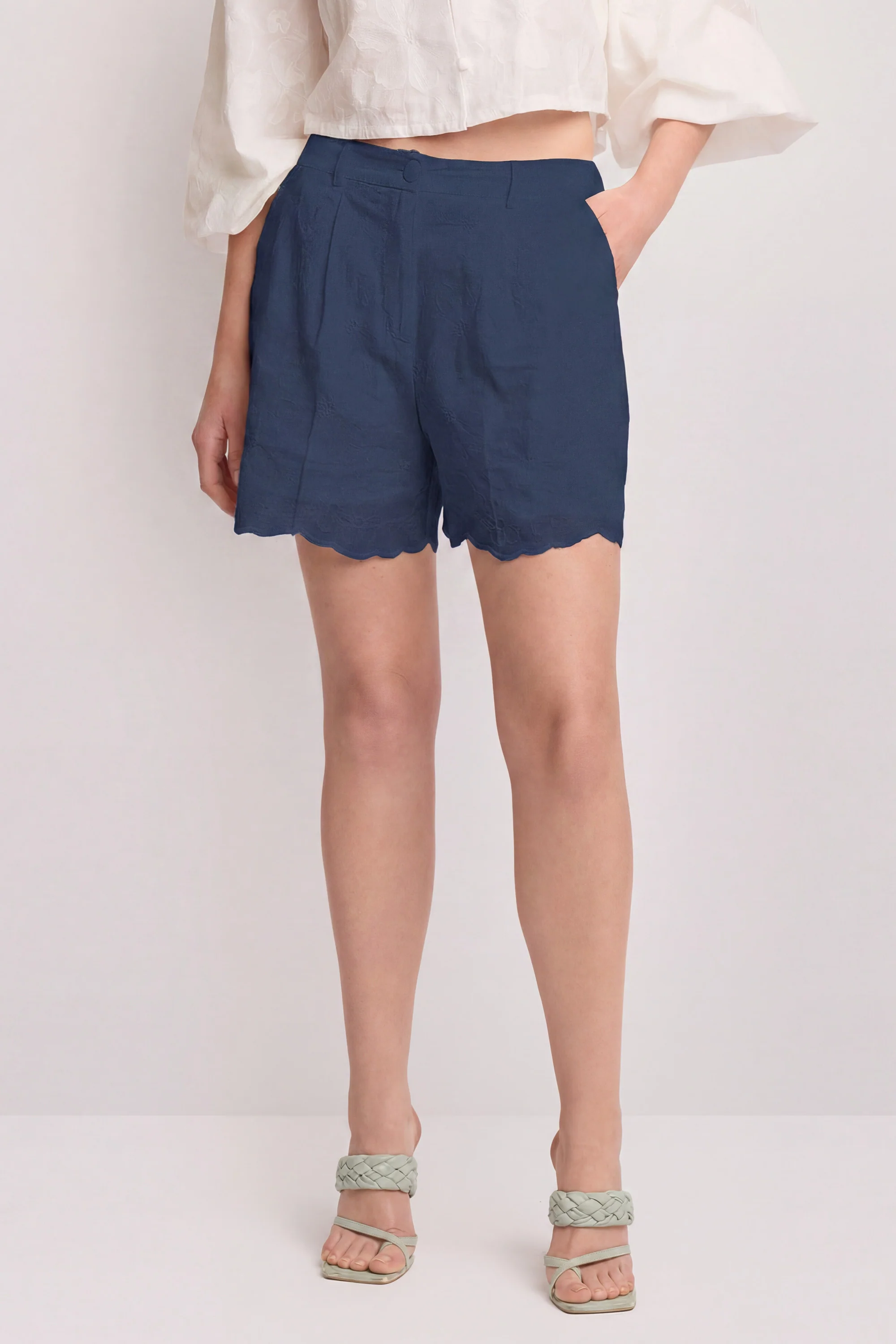 Pantaloni corti in cotone con vita alta - SHORT MICHELINA - Image 6
