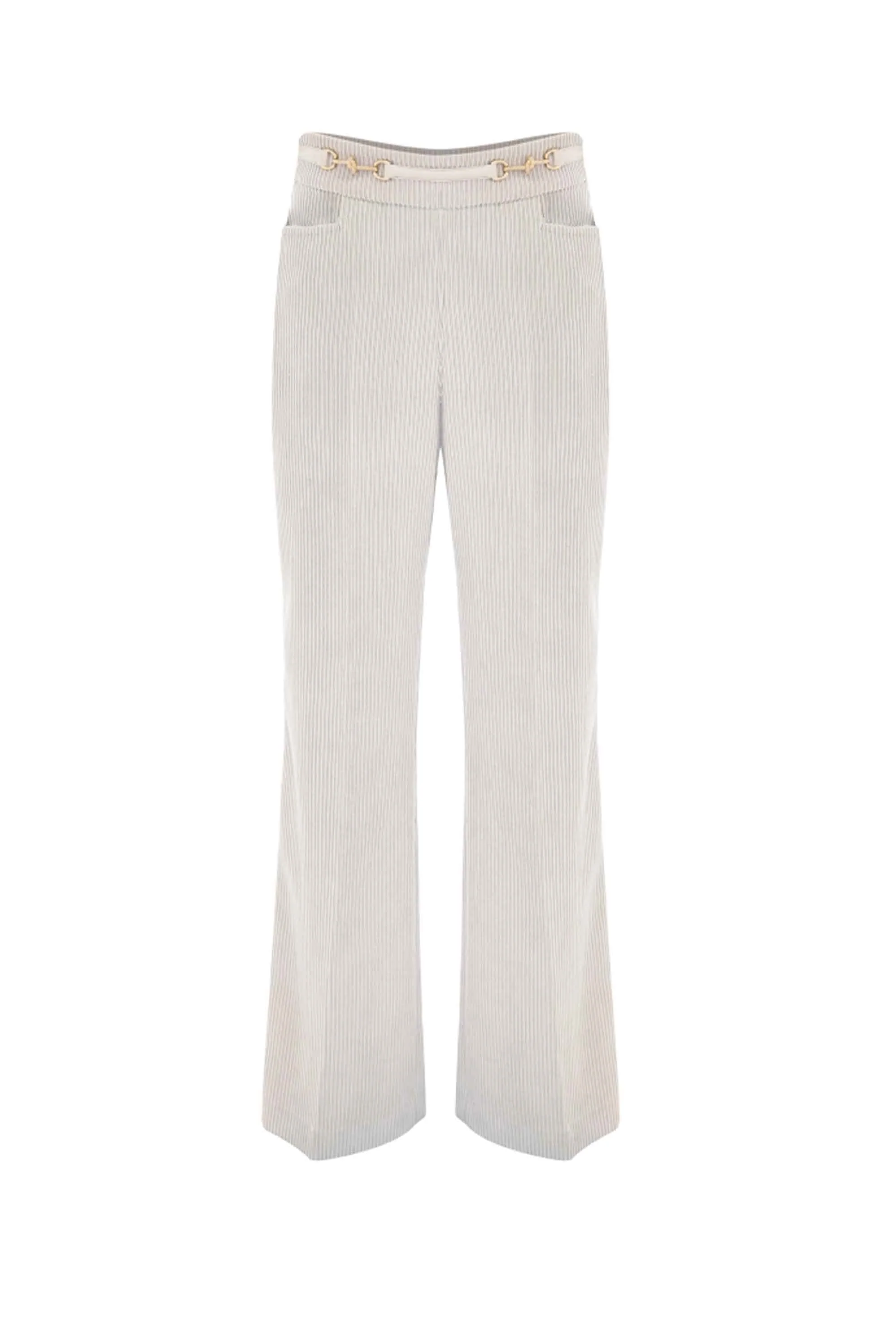 Pantaloni a coste con dettagli oro - Pantaloni Con Applicazione Ansyell - Image 5