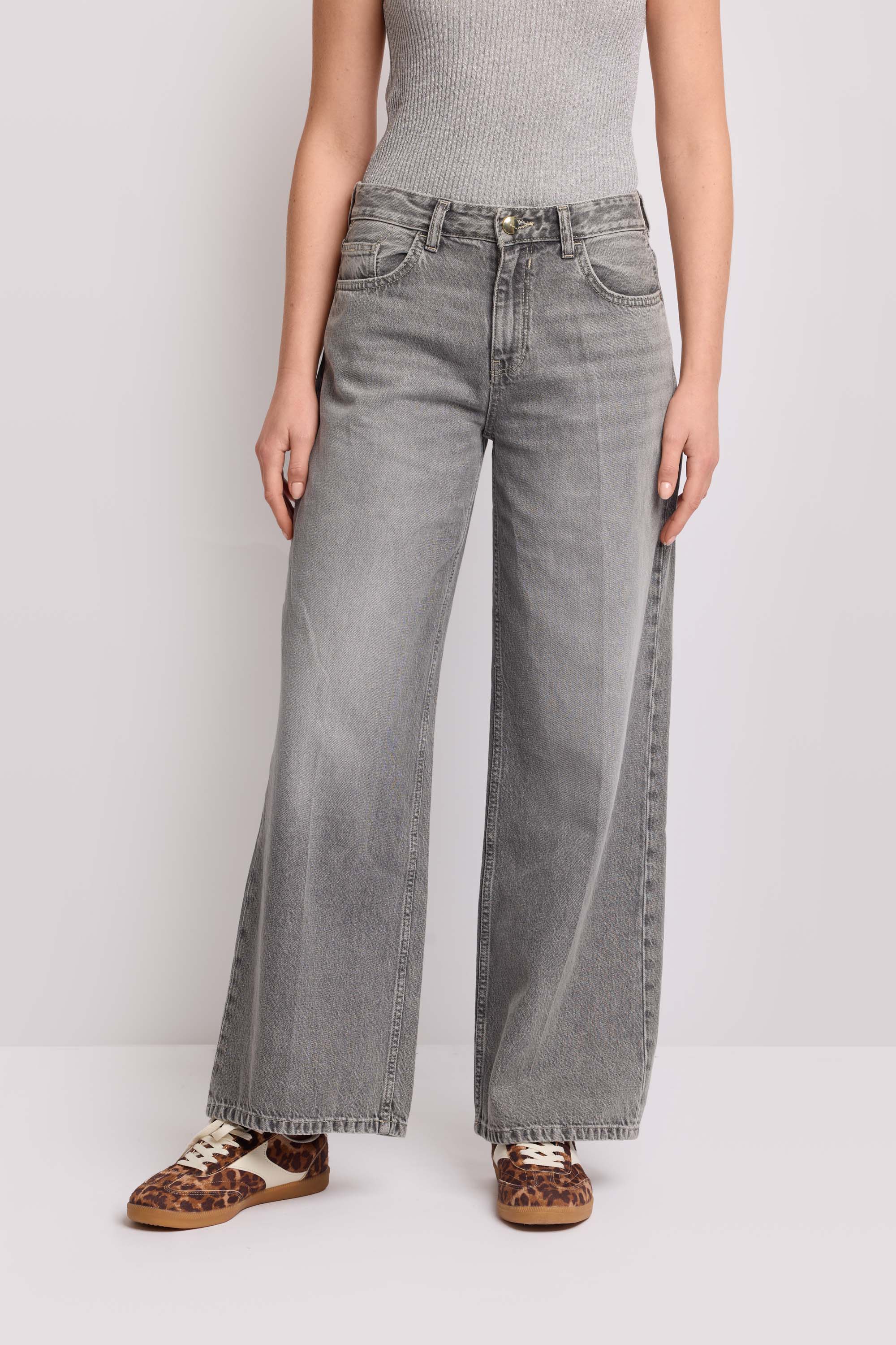 Pantaloni in cotone gamba dritta - Pantalone Denim EUGENIE