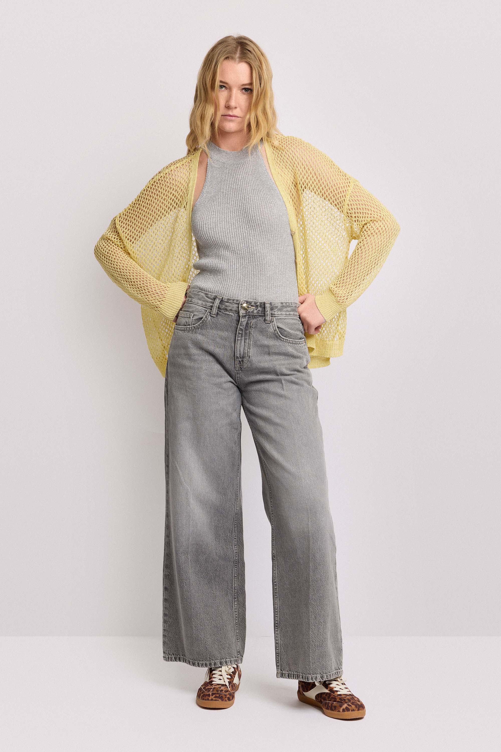 Pantaloni in cotone gamba dritta - Pantalone Denim EUGENIE - Image 2