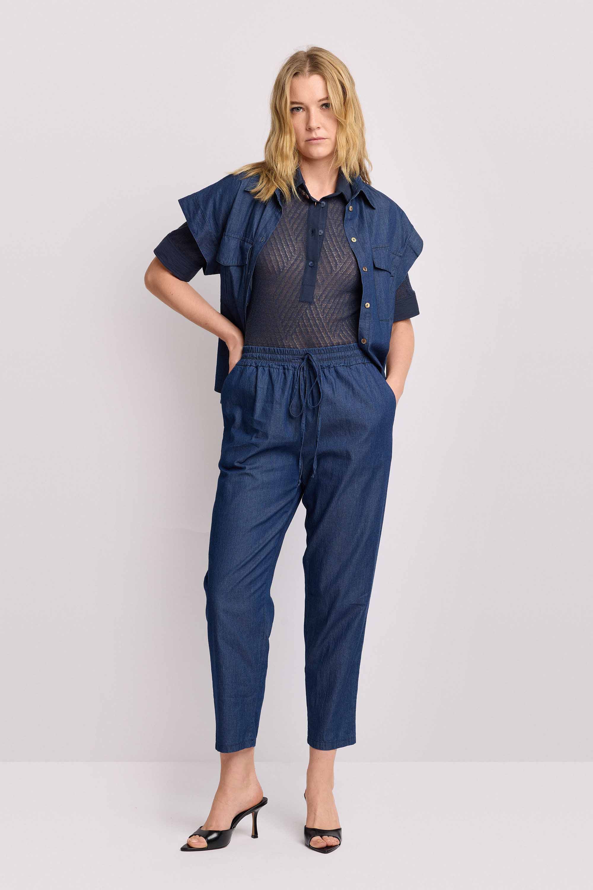 Pantaloni in cotone stile jogger - Pantalone HILARO - Image 2