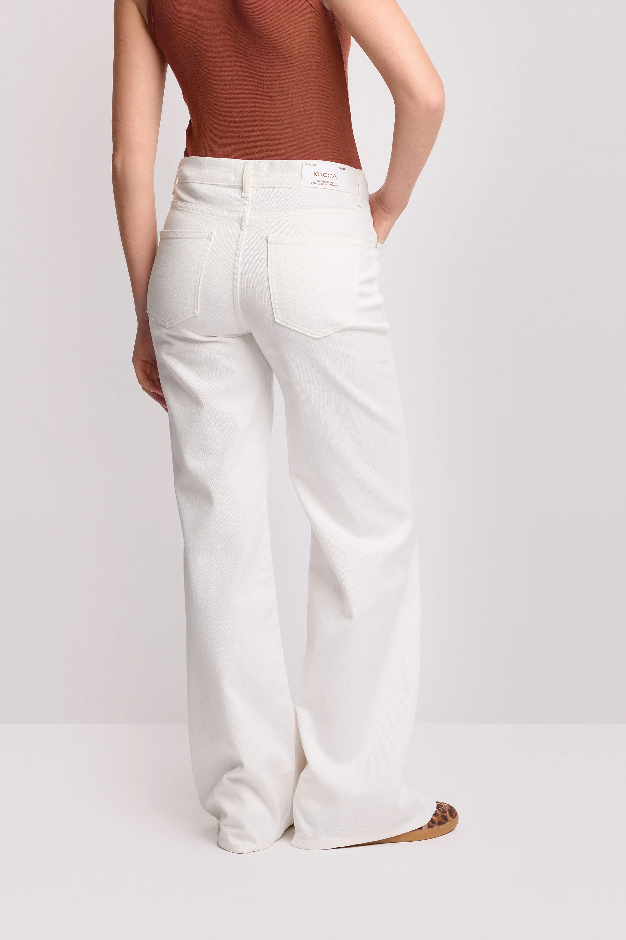 Pantaloni in cotone taglio flare - PANTALONE COLOR GERBERT - Image 3