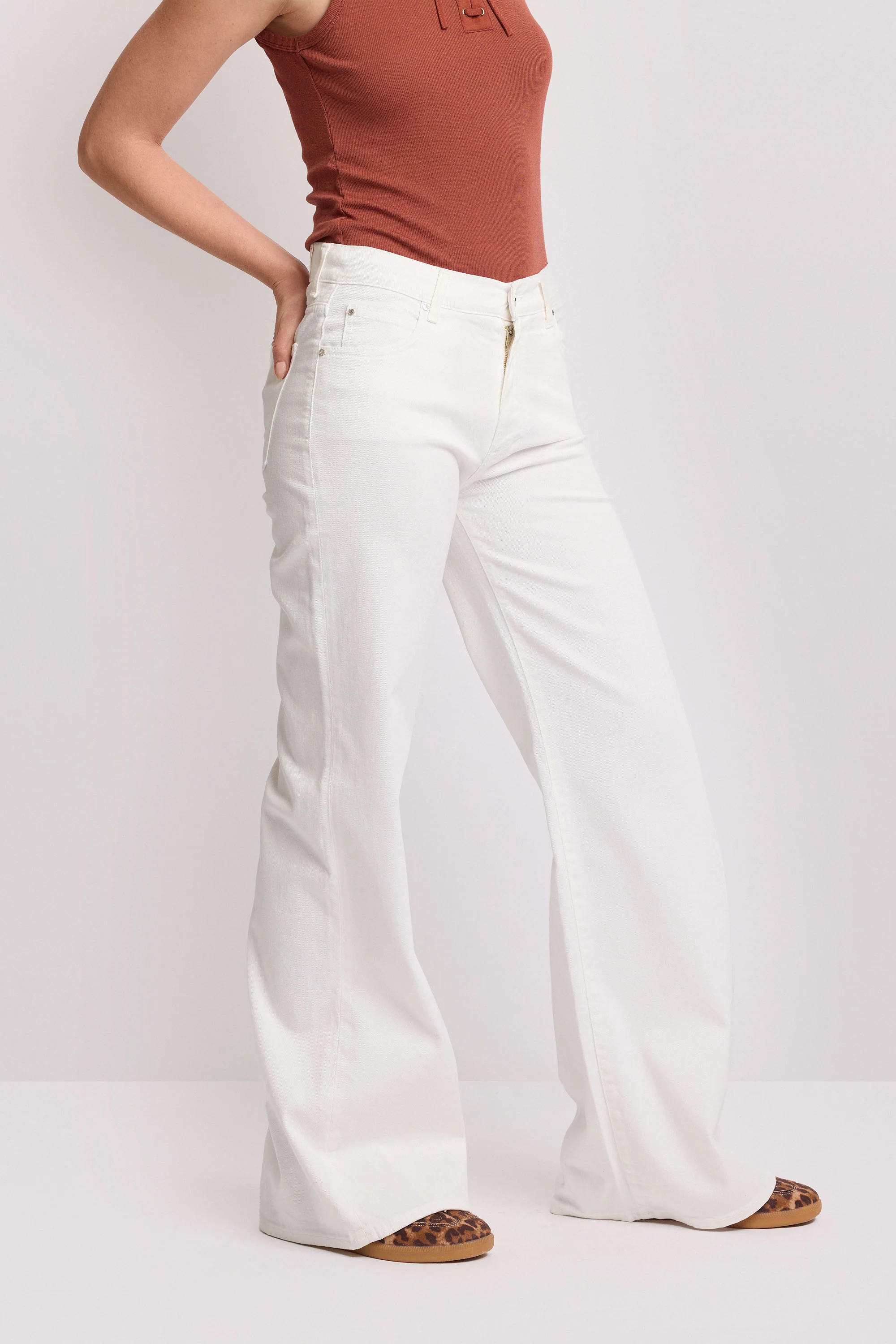 Pantaloni in cotone taglio flare - PANTALONE COLOR GERBERT - Image 4