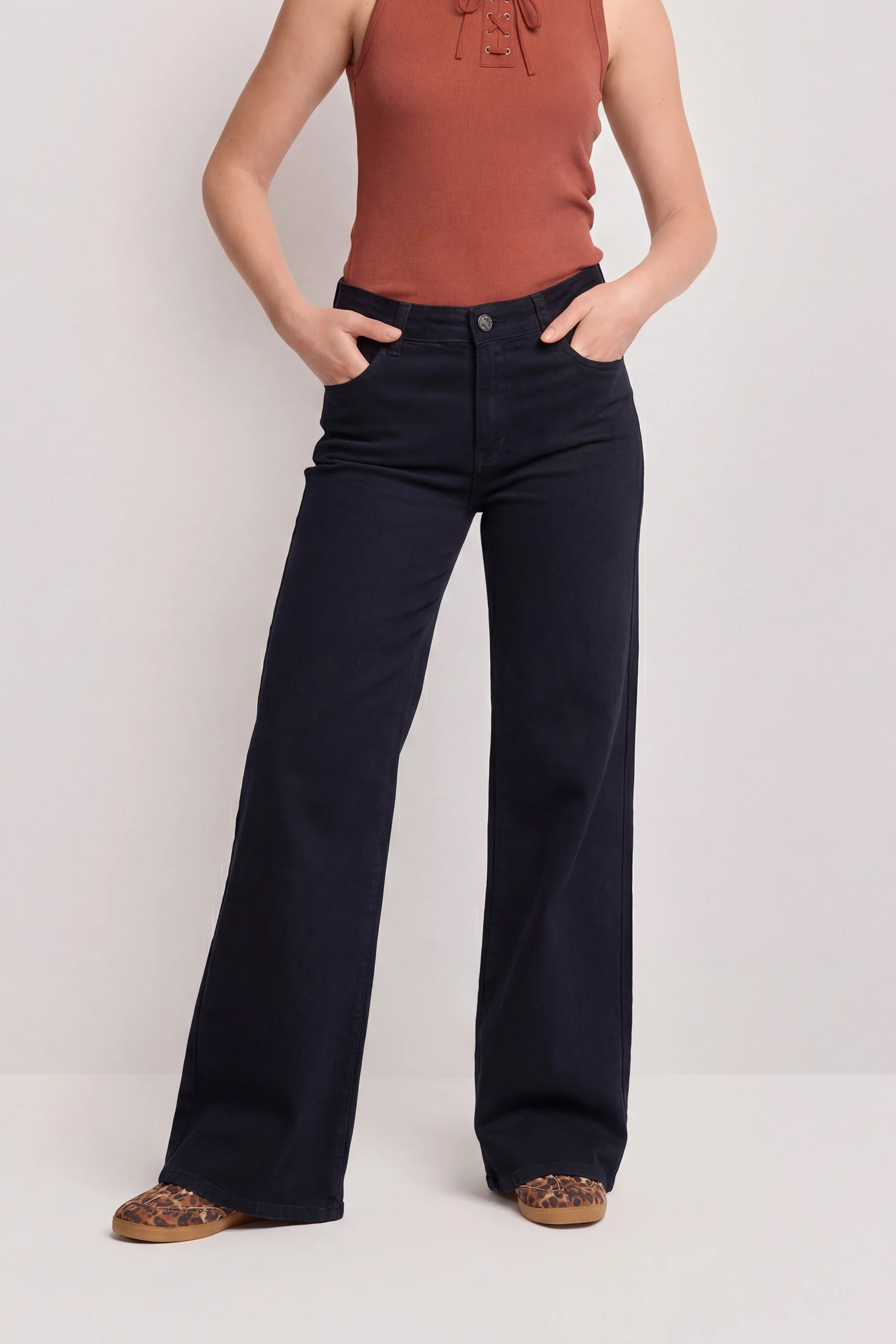 Pantaloni in cotone taglio flare - PANTALONE COLOR GERBERT - Image 5