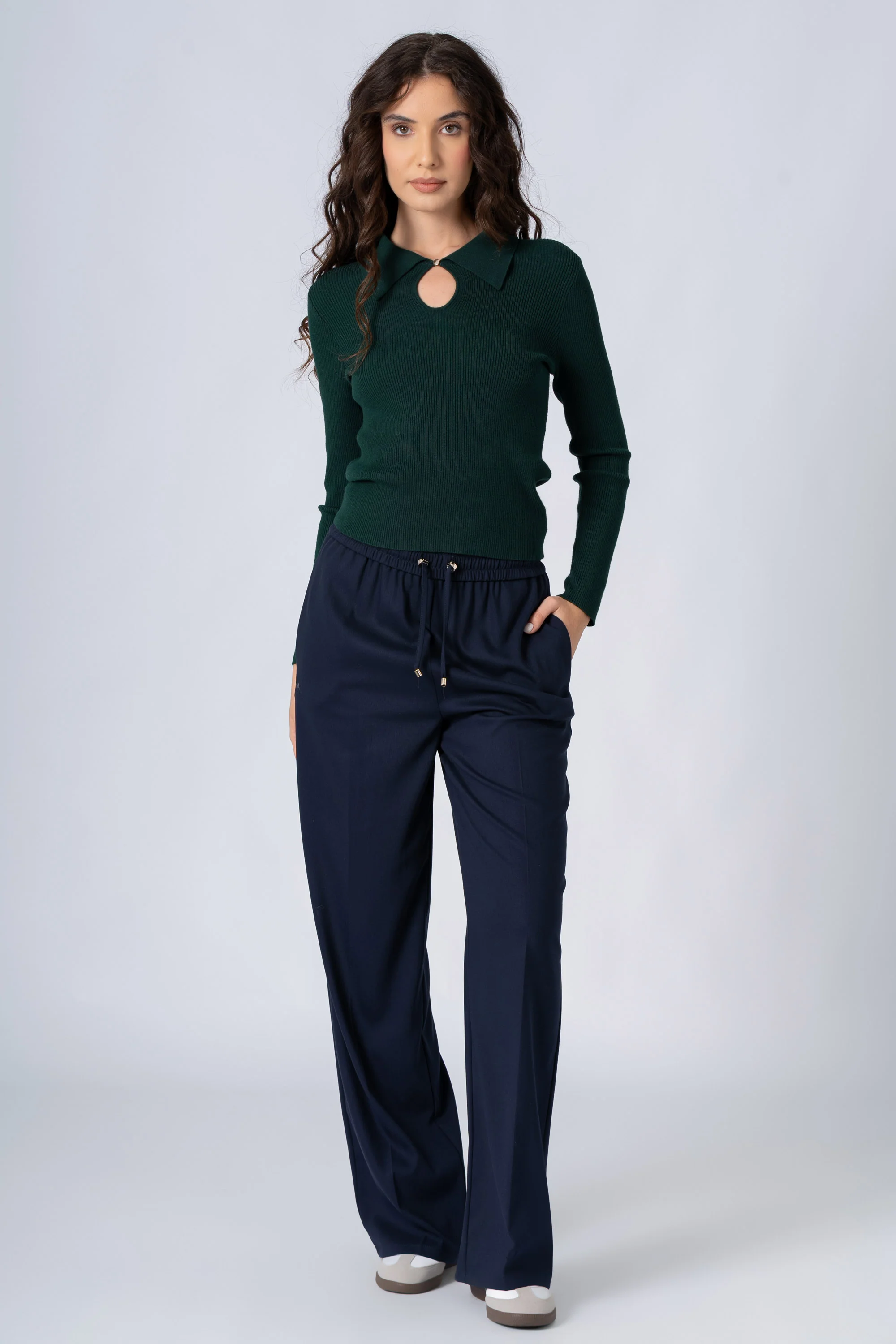 Pantaloni con coulisse regolabile - PANTALONE FASHION AZARIAX - Image 2