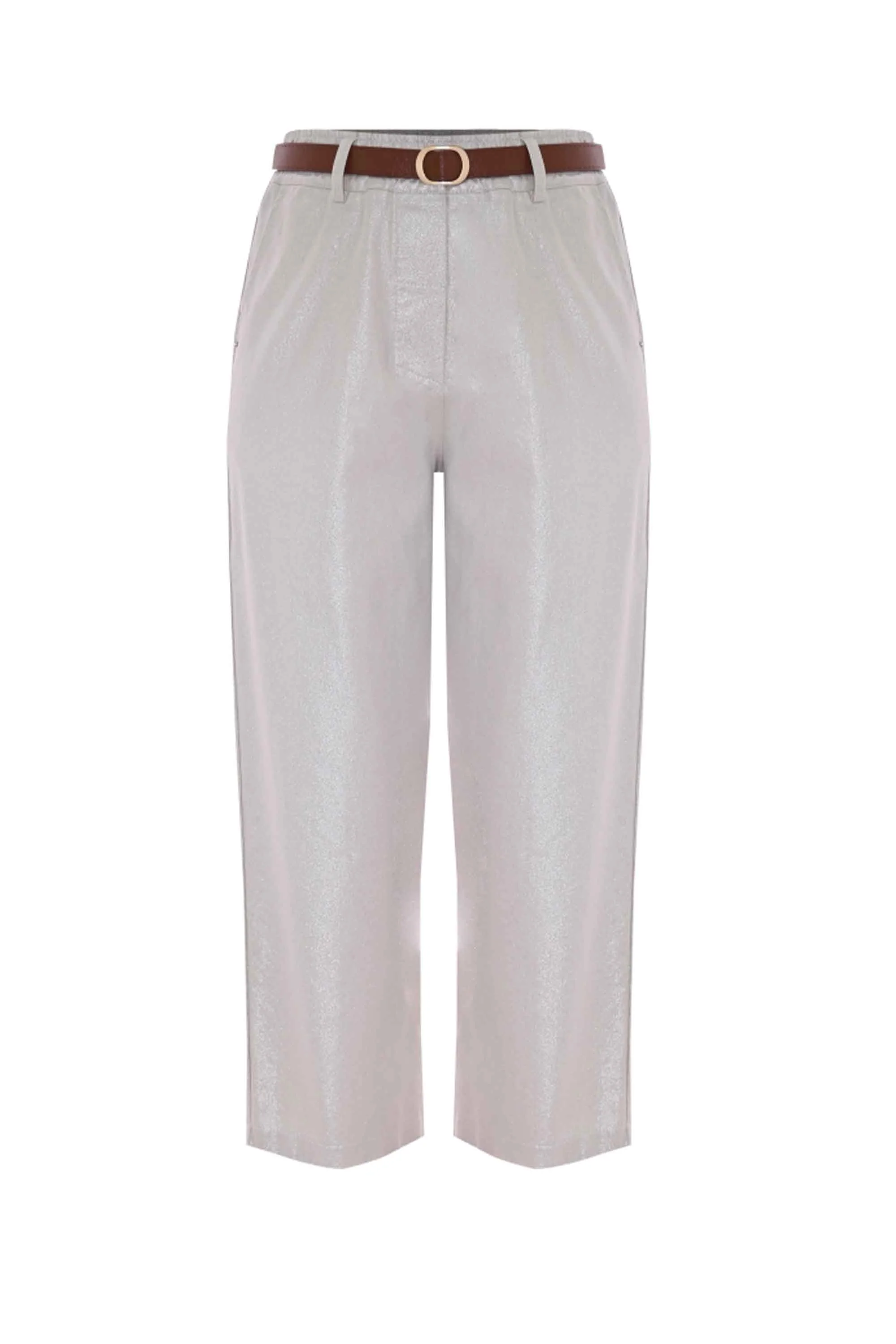 Pantaloni cropped in cotone - Pantaloni Color Anestis - Image 5