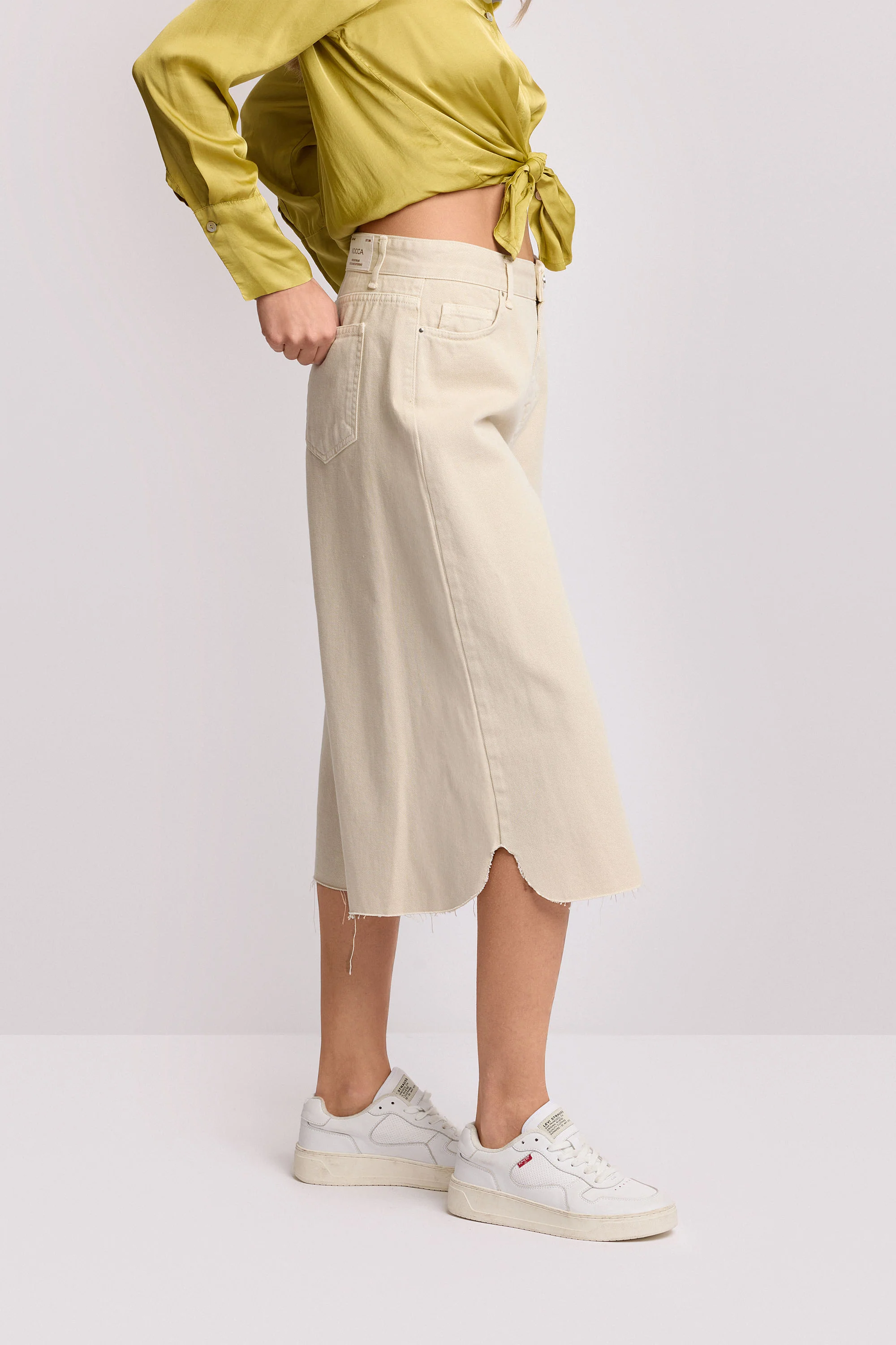 Pantaloni cropped wide-leg - Short Color LEDO - Image 4