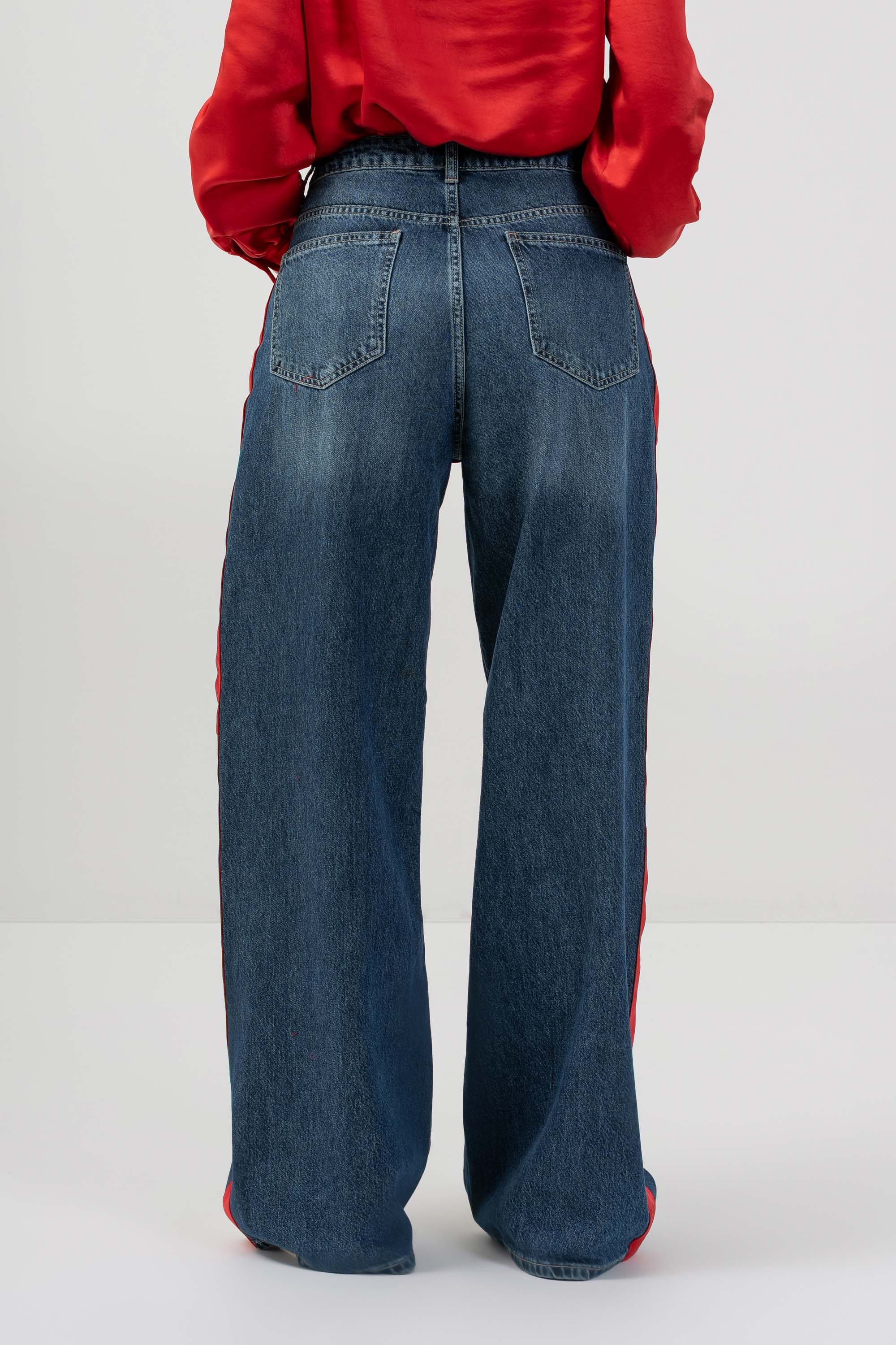 Pantaloni in denim con banda laterale - PANTALONE DENIM SINGOLX - Image 4