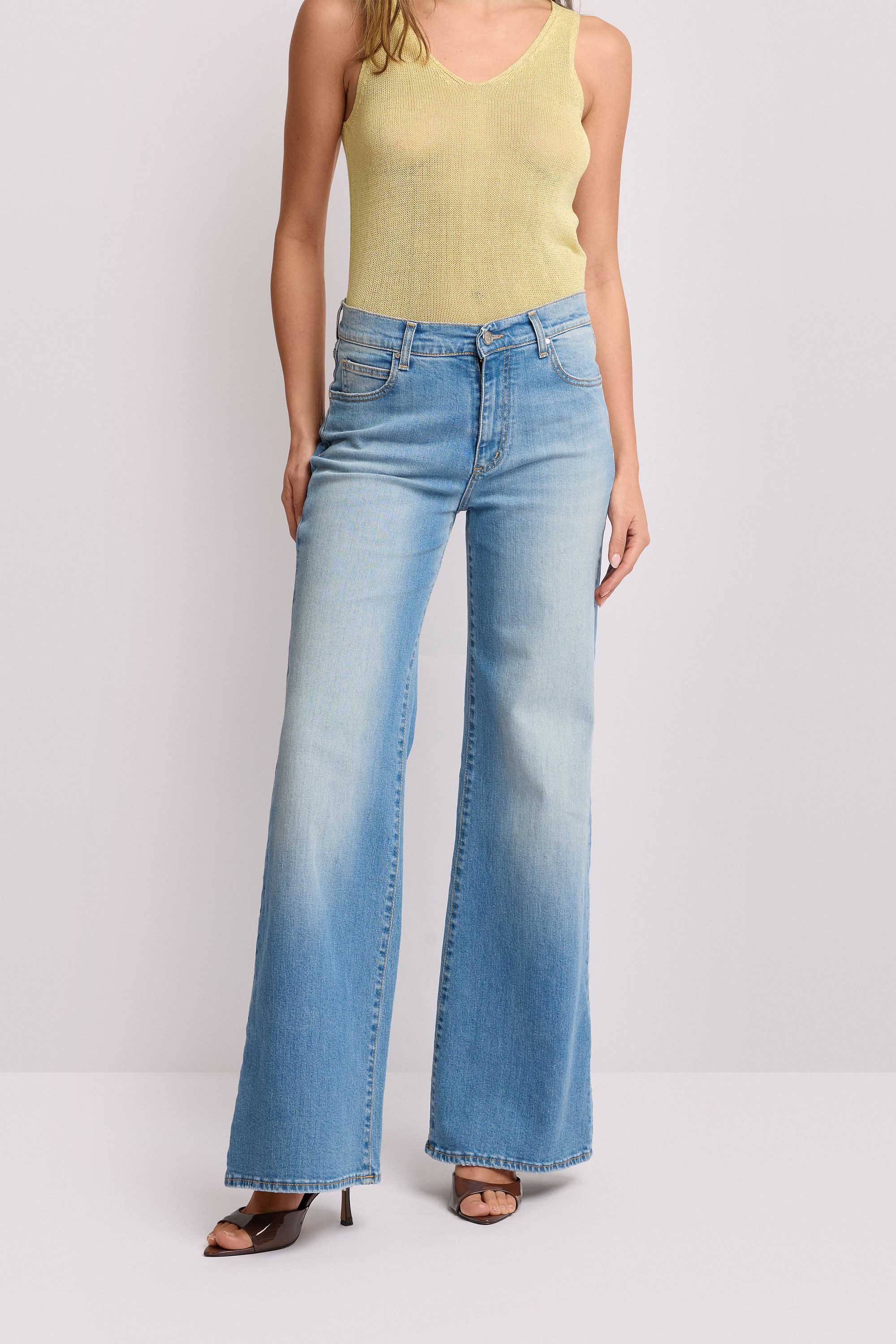 Pantaloni in denim design wide leg - Pantalone Denim GERBERT