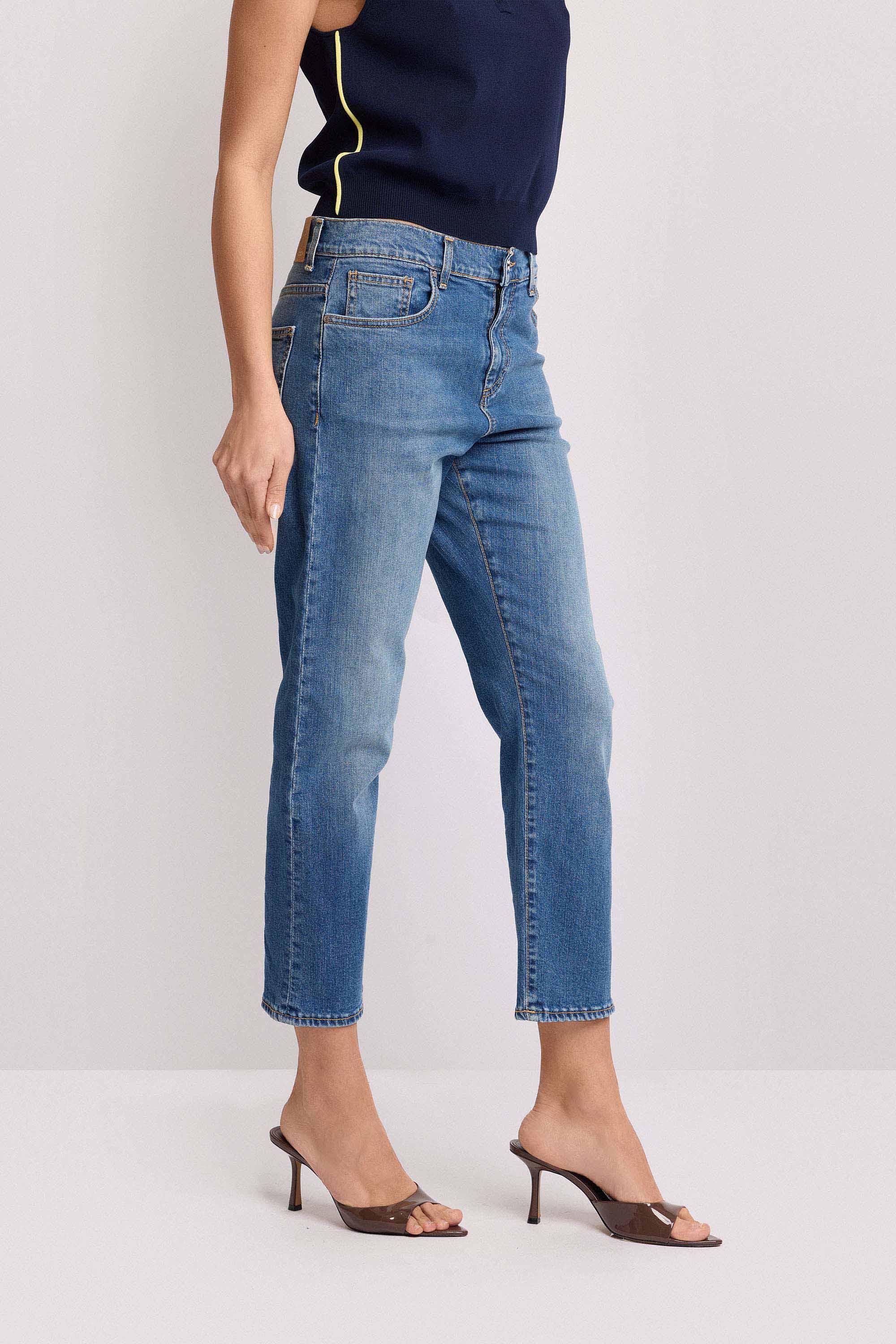 Pantaloni denim fit cropped - Pantalone Denim GERMAINE - Image 4
