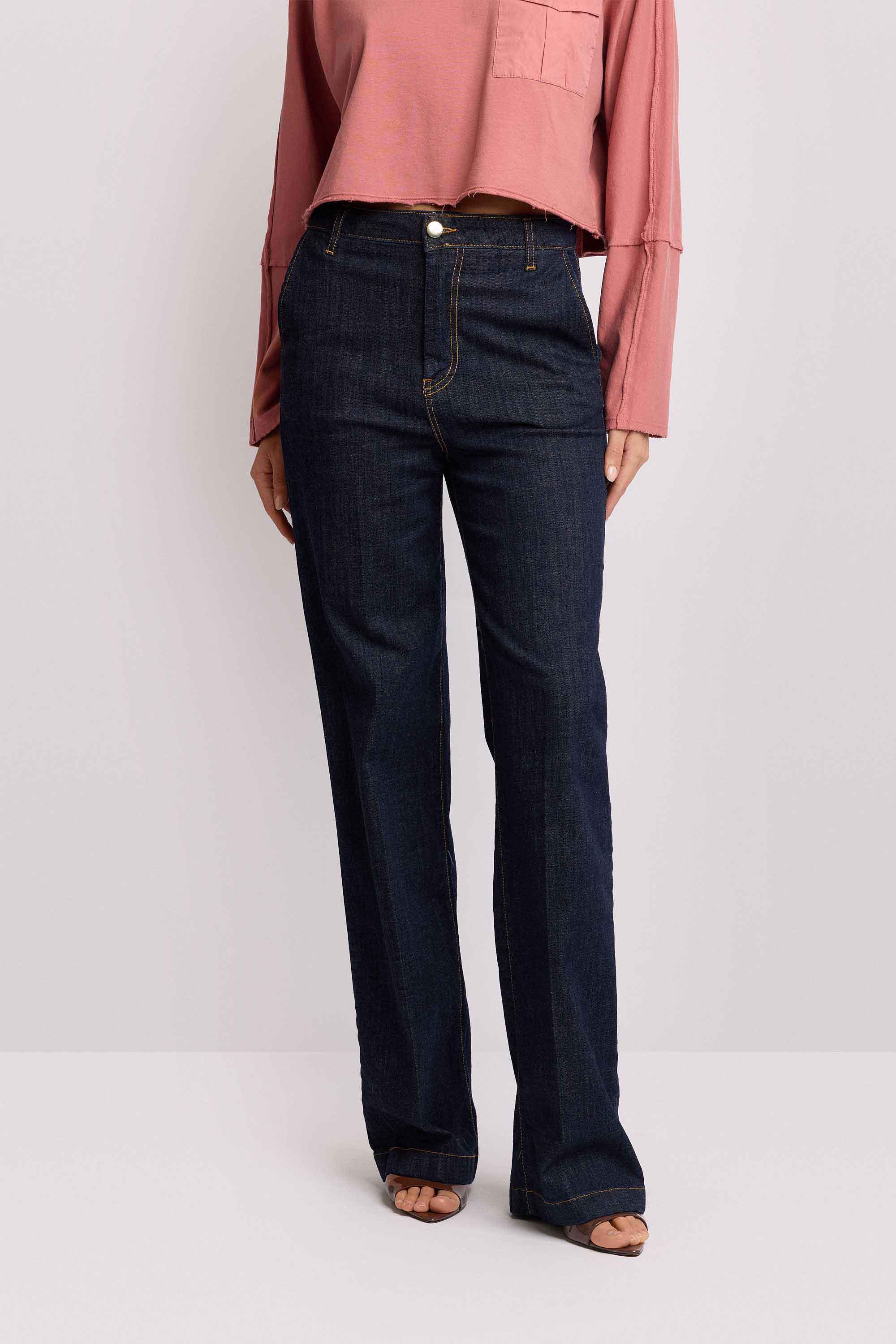 Pantaloni denim modello flare - Pantalone Denim CALINDIR