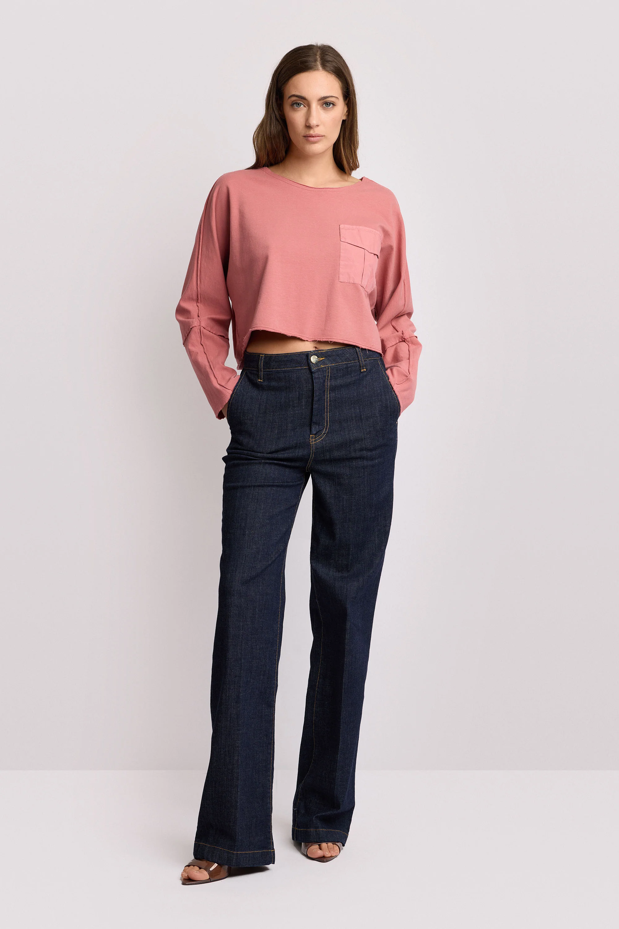 Pantaloni denim modello flare - Pantalone Denim CALINDIR - Image 2