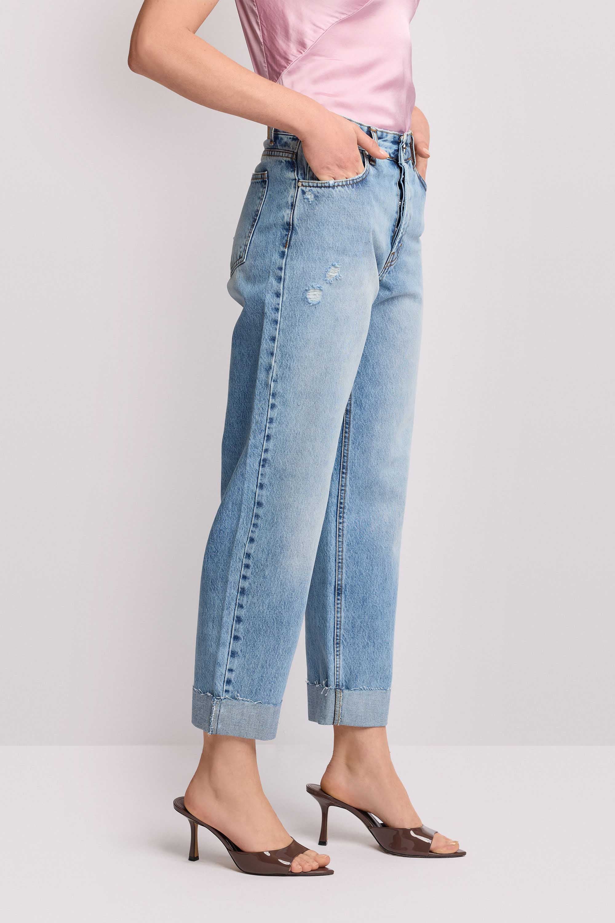 Pantaloni in denim con risvolto - Pantalone Denim MARLIT - Image 4