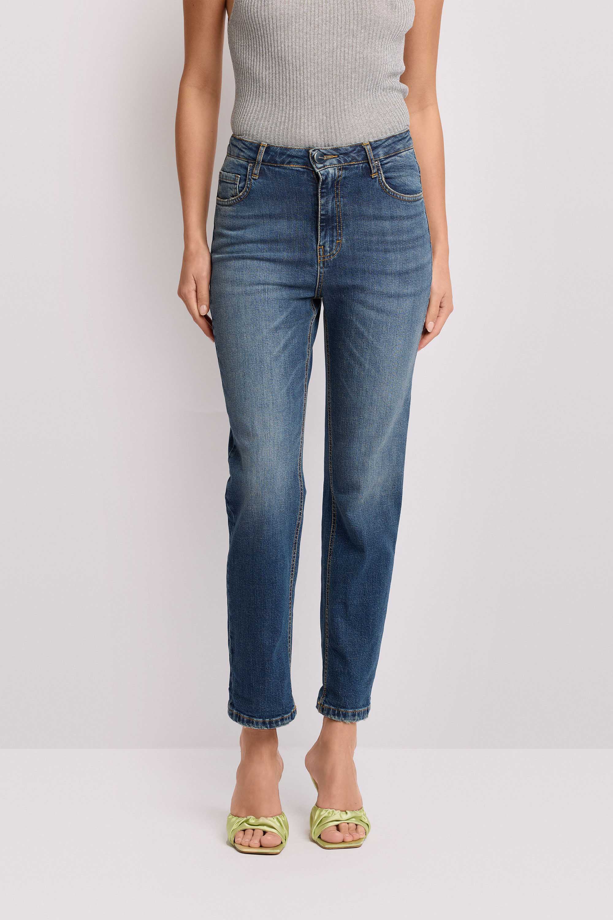 Pantaloni in denim taglio cropped - Pantalone Denim GRANT
