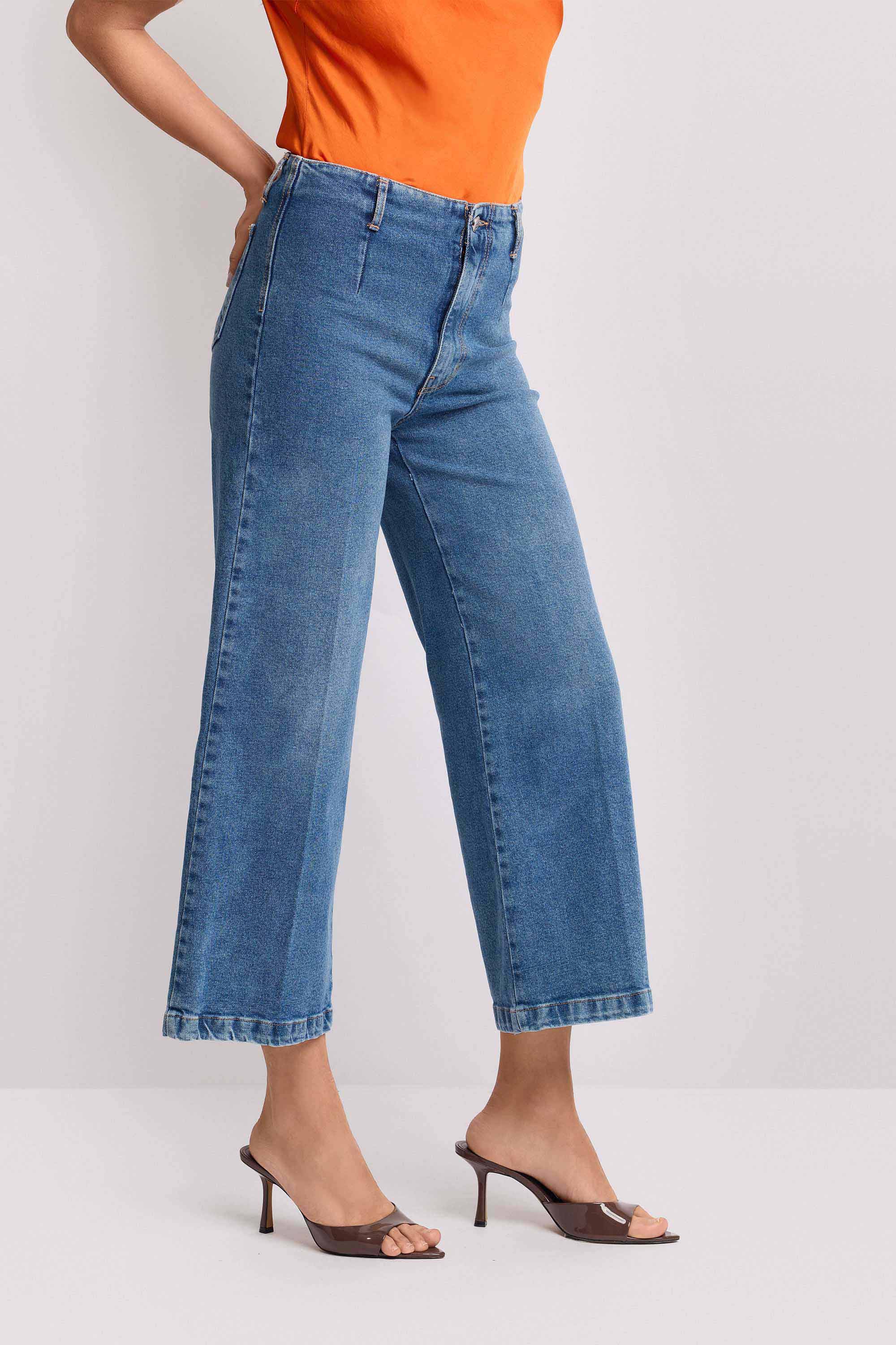 Pantaloni in denim vita alta - Pantalone Denim ATULYA - Image 4