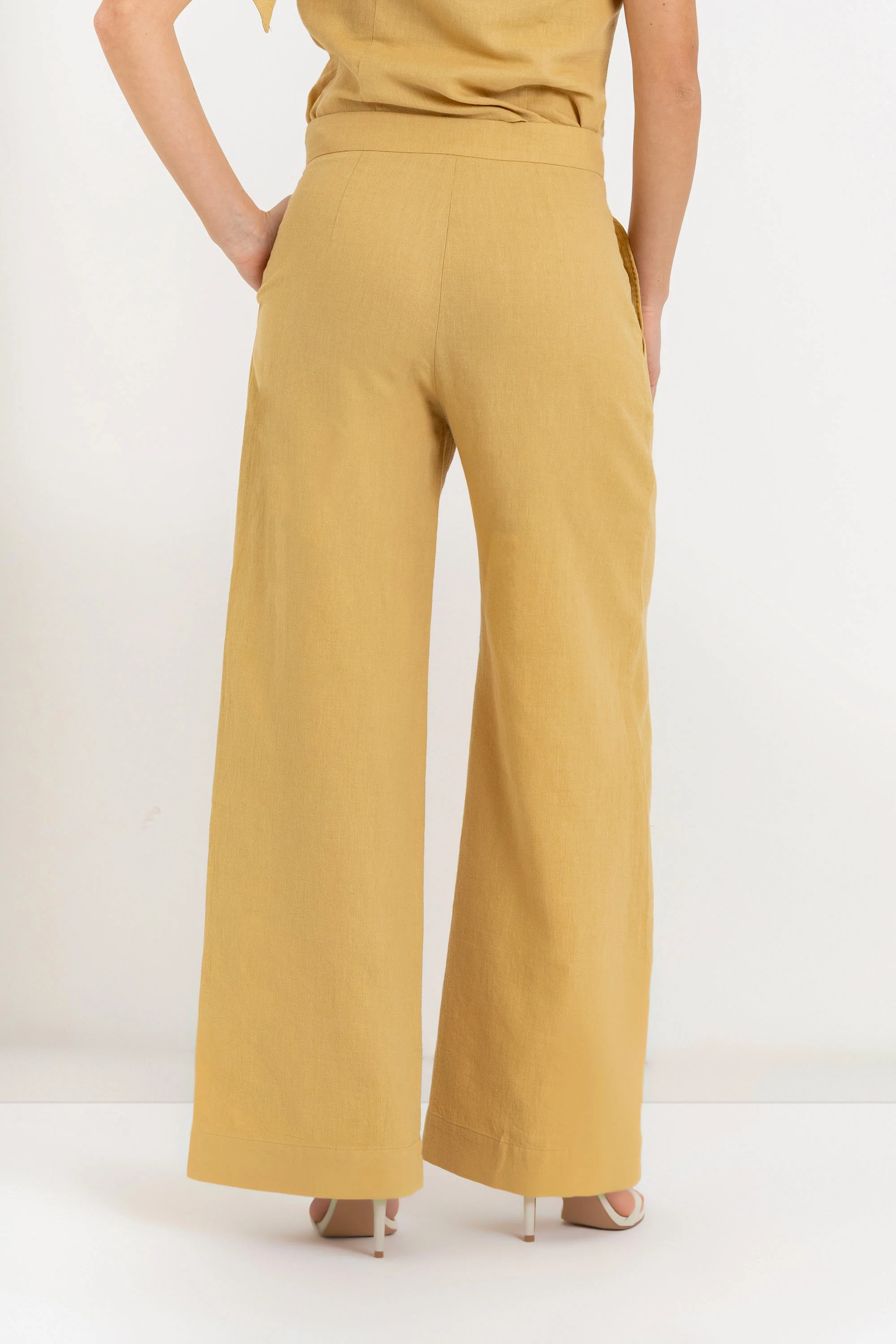 Pantaloni da donna a gamba larga in lino e cotone - Pantalone Fashion KARYX - Image 5