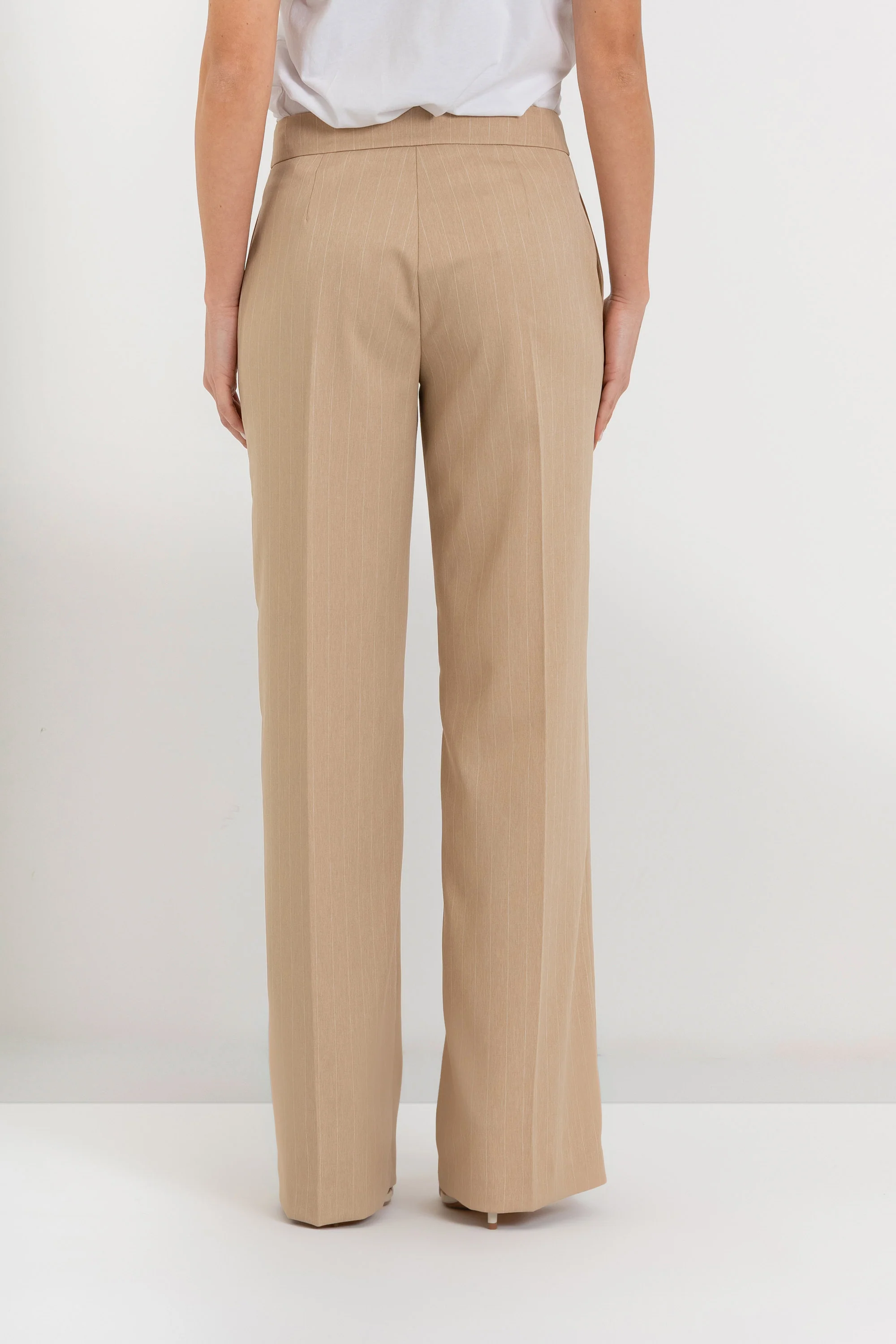 Pantaloni da donna gessati a vita alta e gamba larga - Pantalone Fashion GABRYX - Image 4