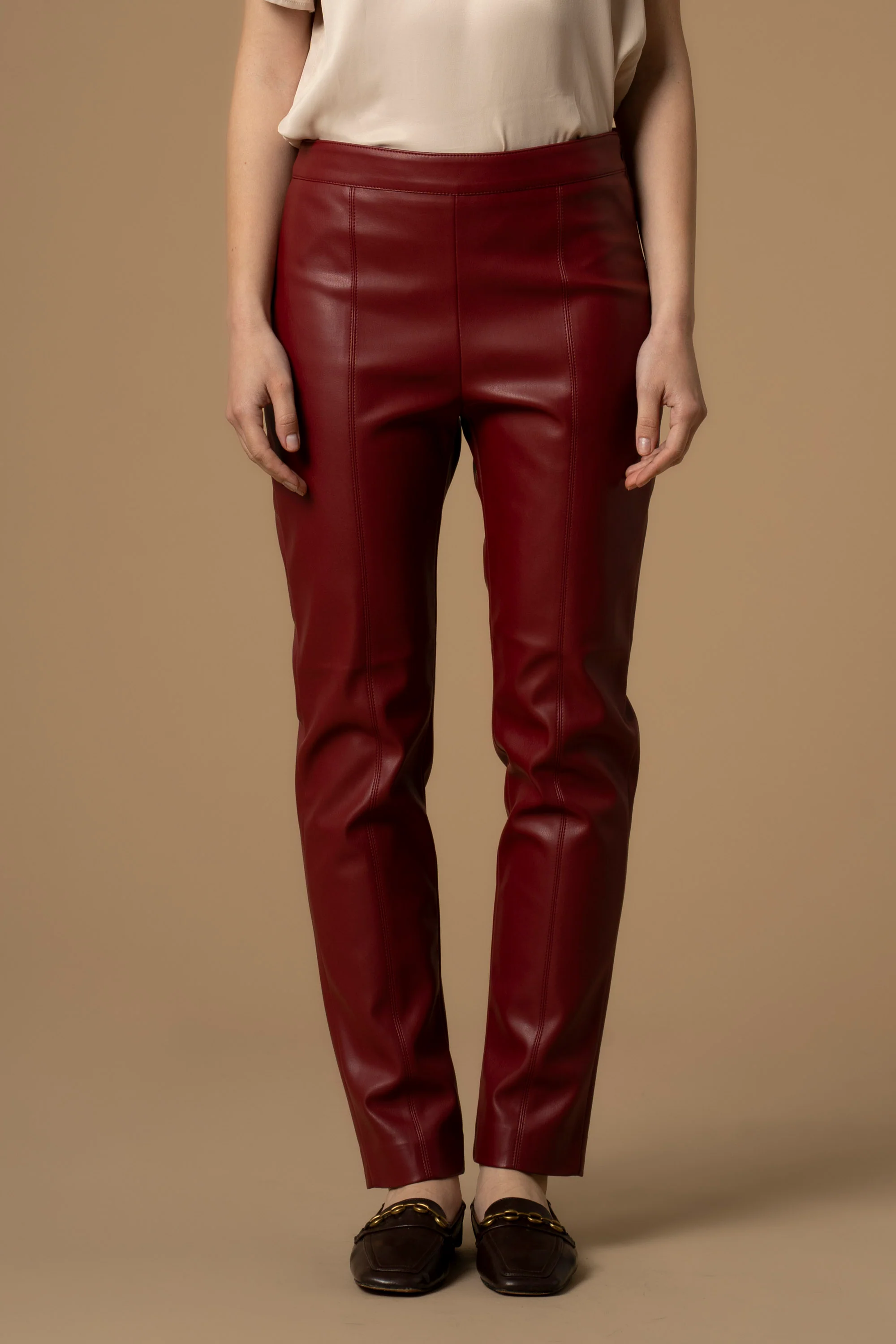 Pantaloni dritti in ecopelle - Pantaloni Maren
