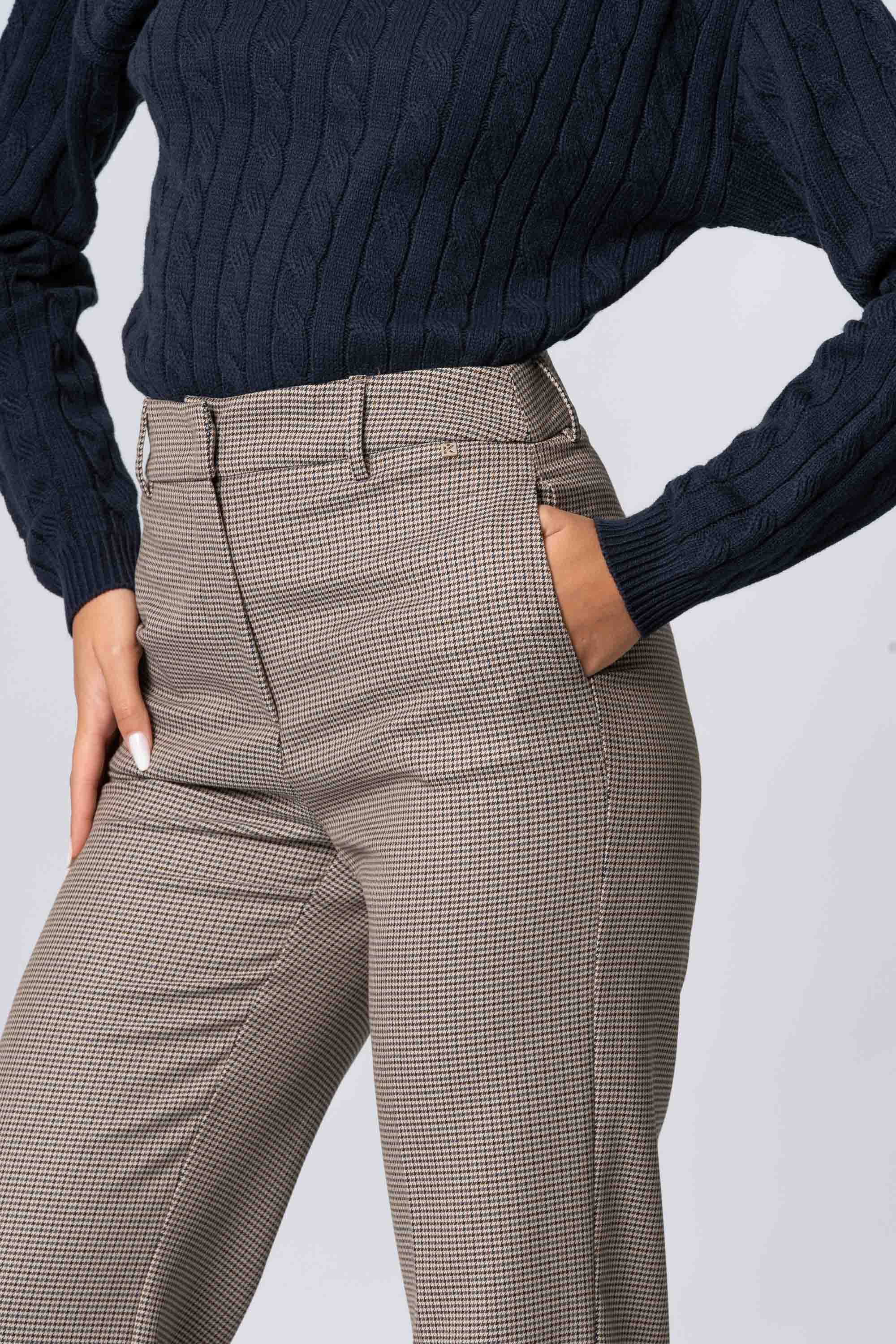 Pantaloni dritti pied de poule - Pantalone Fashion BEMAKX - Image 3
