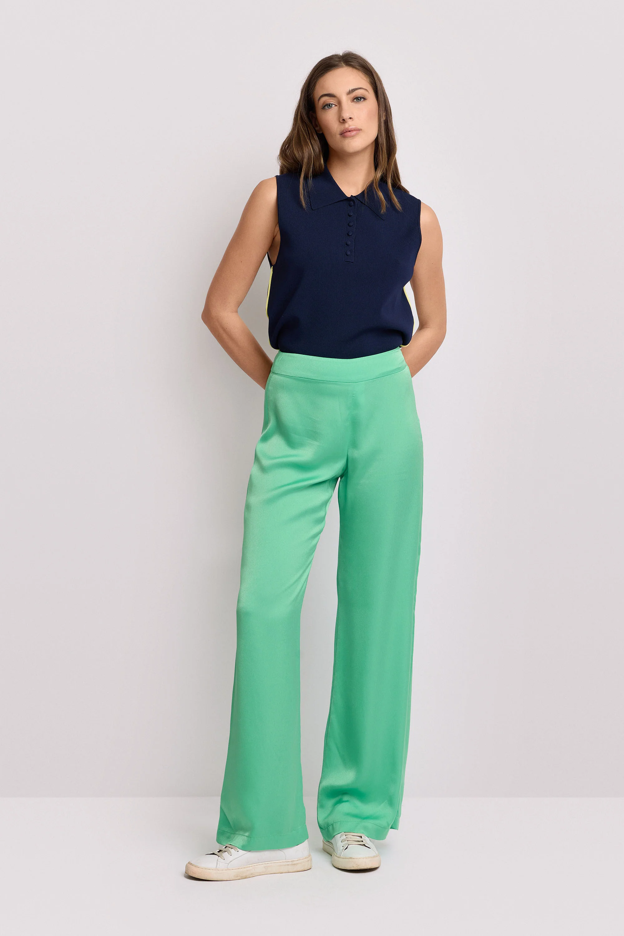 Pantaloni eleganti satinati - Pantalone BONA - Image 2