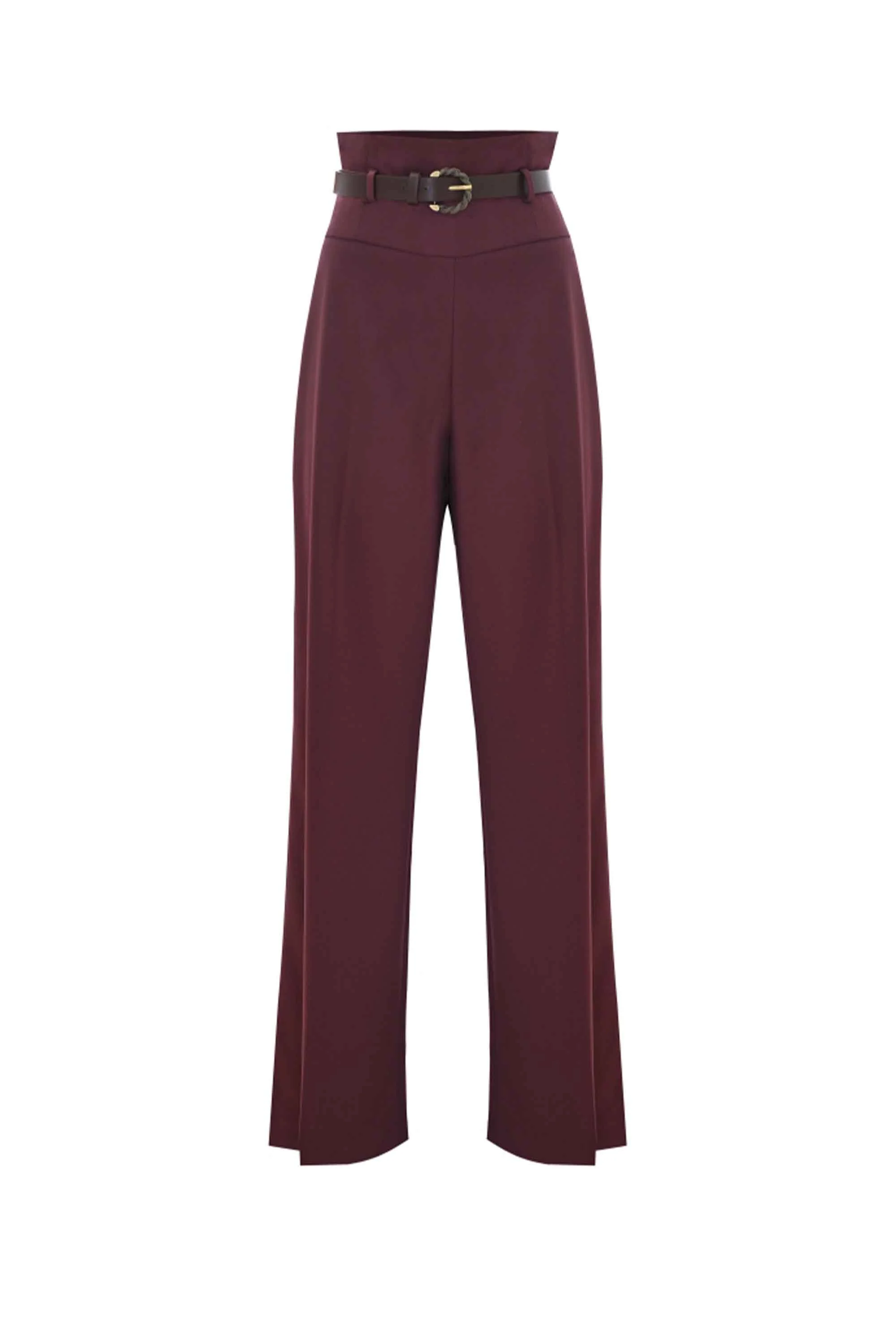 Pantaloni con fascia alta in vita e cintura - Pantaloni Fidele - Image 4