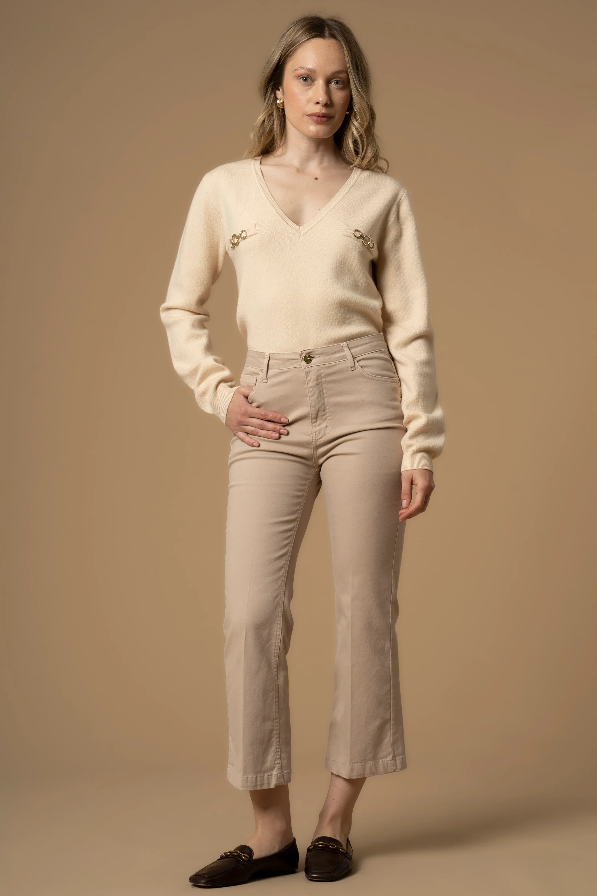 Pantaloni flare alla caviglia - Pantaloni Color Dalevi - Image 2