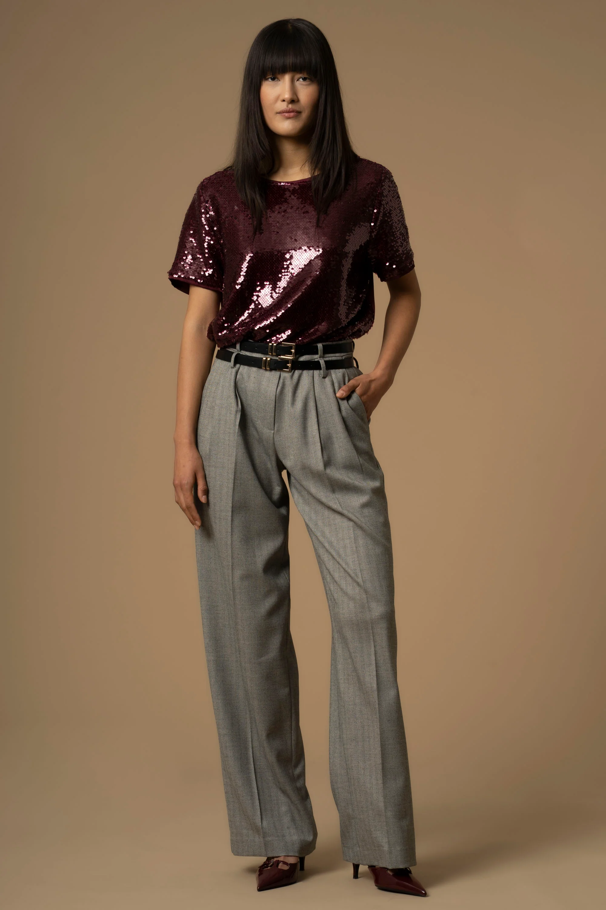 Pantaloni fluidi con doppia cintura - Pantaloni Gregor - Image 2