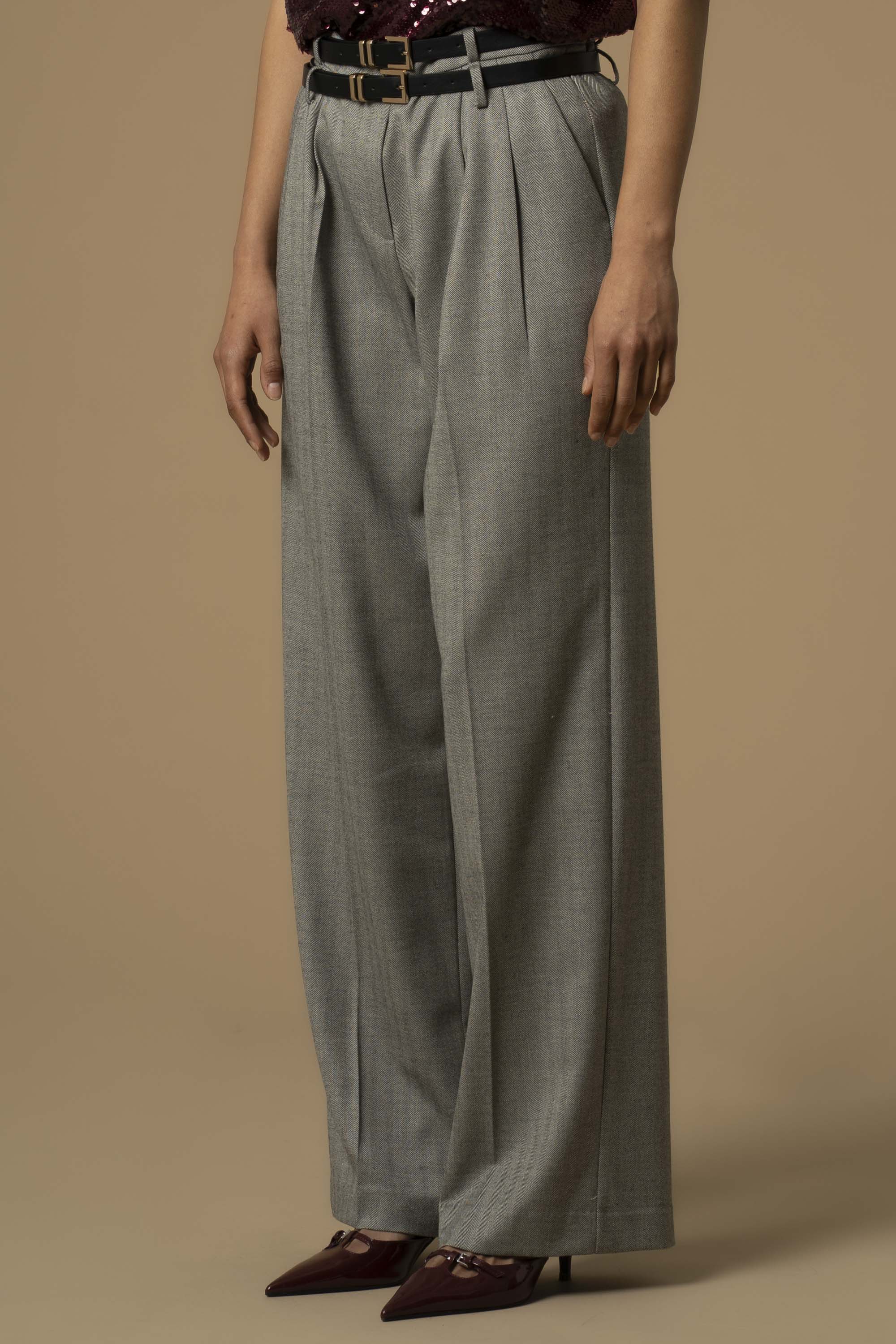 Pantaloni fluidi con doppia cintura - Pantaloni Gregor - Image 3