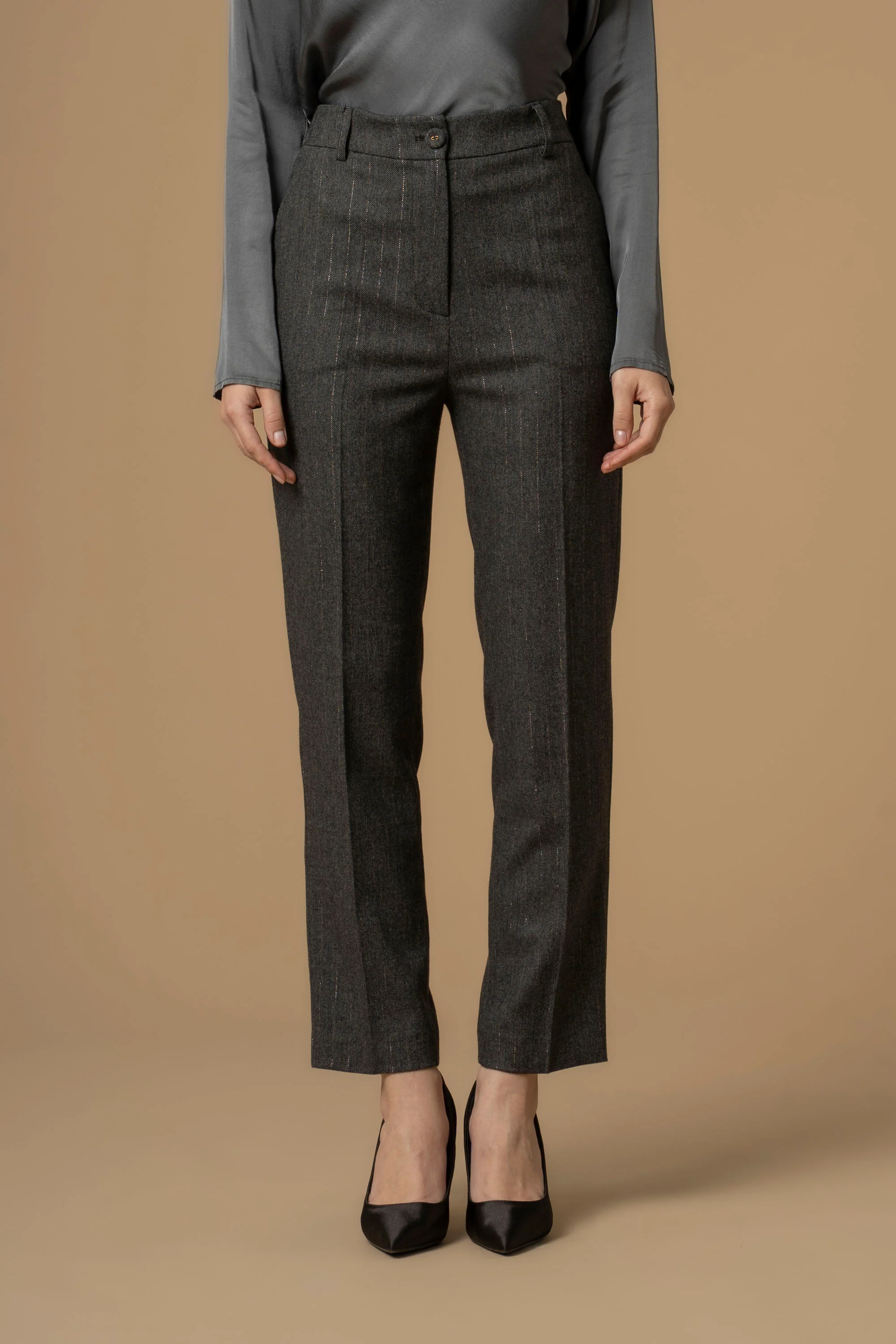 Pantaloni gessati con lurex - Pantaloni Baetis
