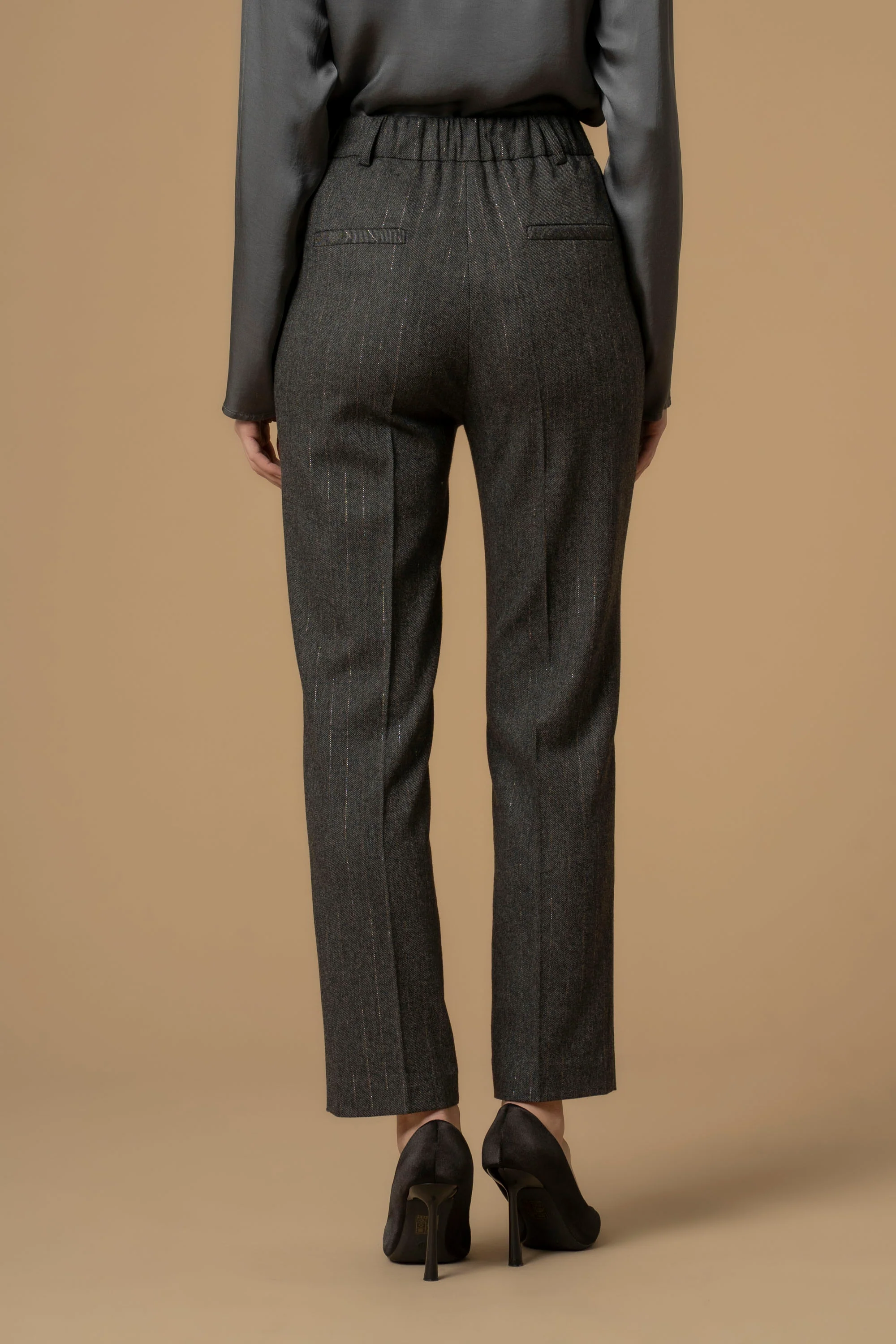 Pantaloni gessati con lurex - Pantaloni Baetis - Image 4
