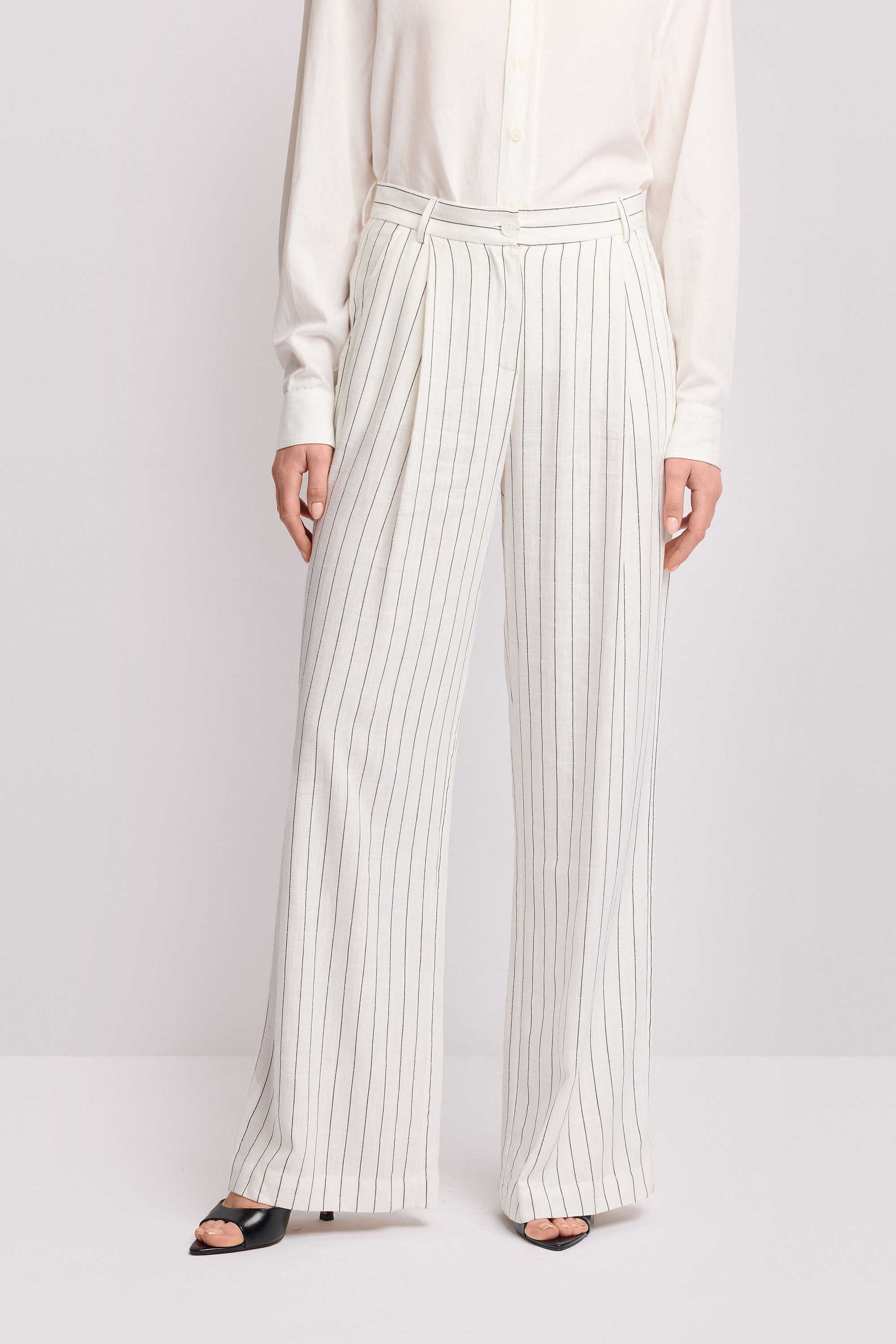 Pantaloni a palazzo gessati - Pantalone MILTON