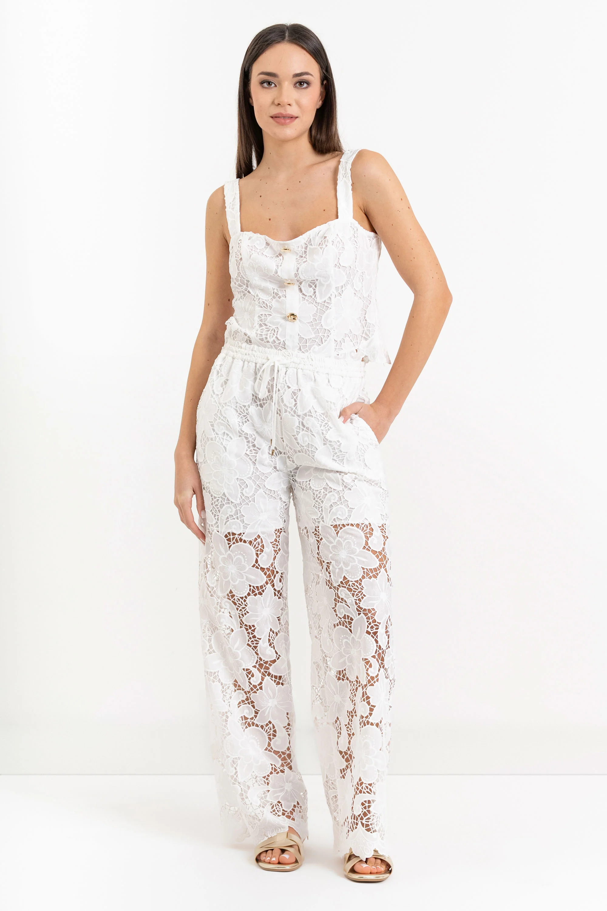 Pantaloni palazzo in pizzo - Pantalone Fashion KEDSAX