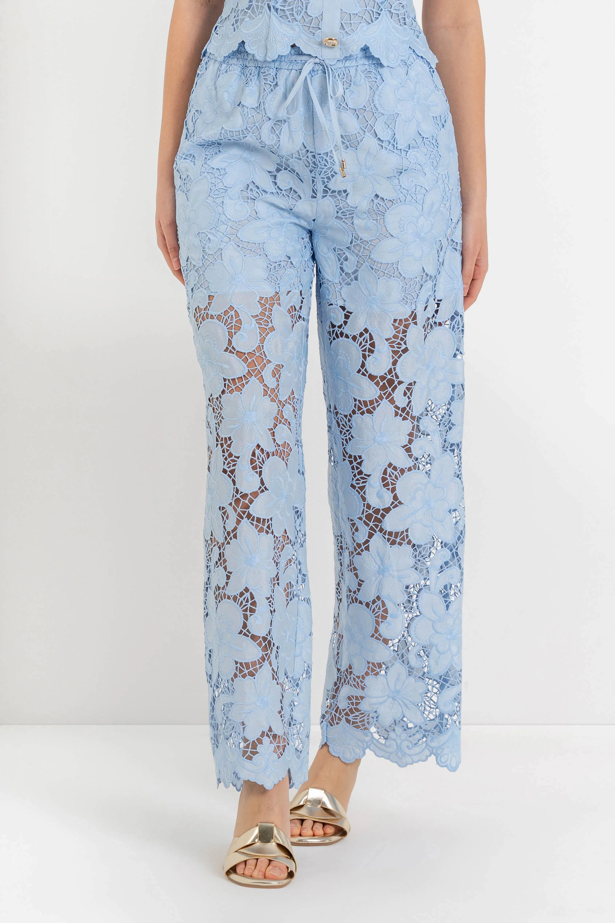Pantaloni palazzo in pizzo - Pantalone Fashion KEDSAX - Image 2