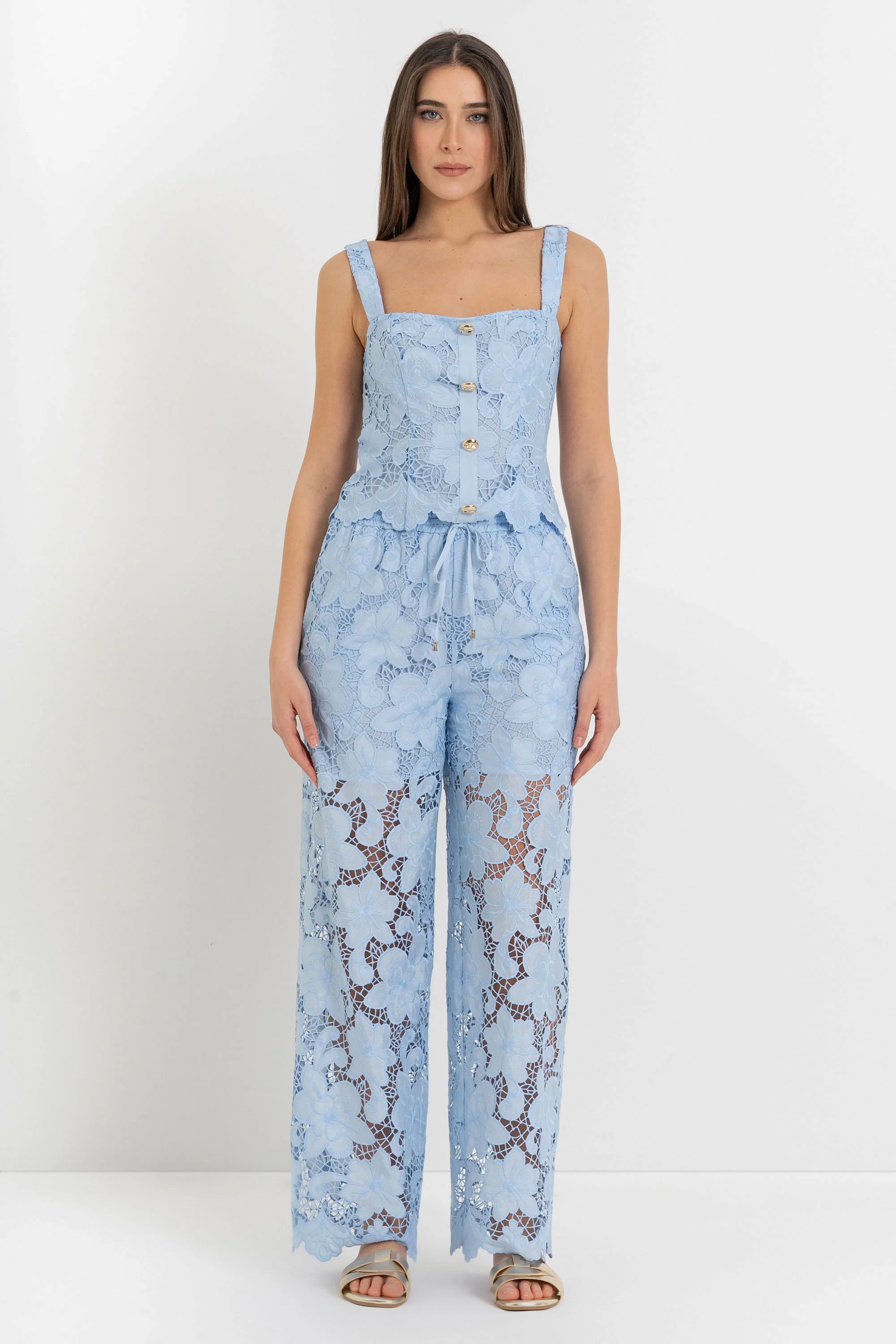 Pantaloni palazzo in pizzo - Pantalone Fashion KEDSAX - Image 3