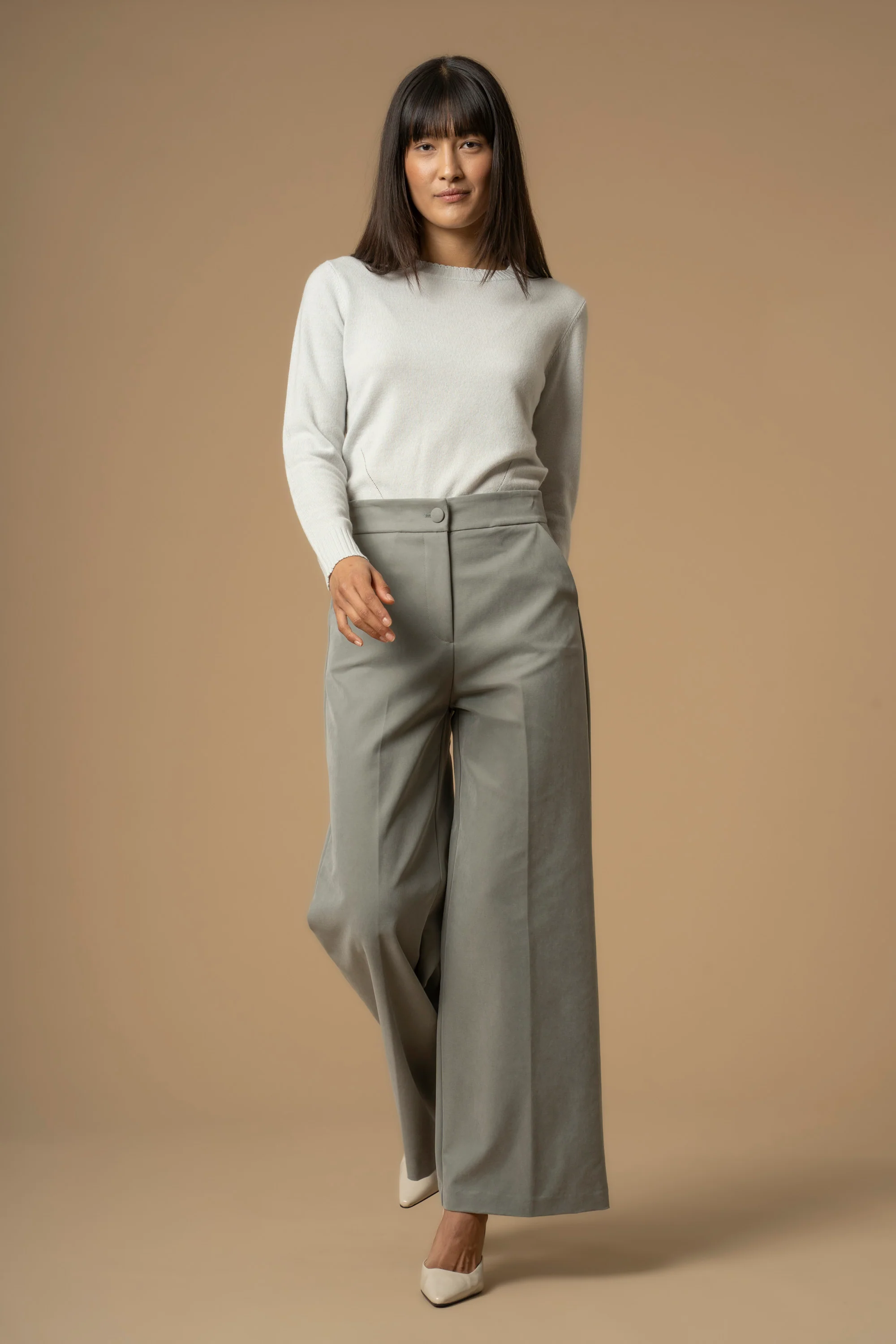 Pantaloni a palazzo con tasche alla francese - Pantaloni Lareina - Image 2