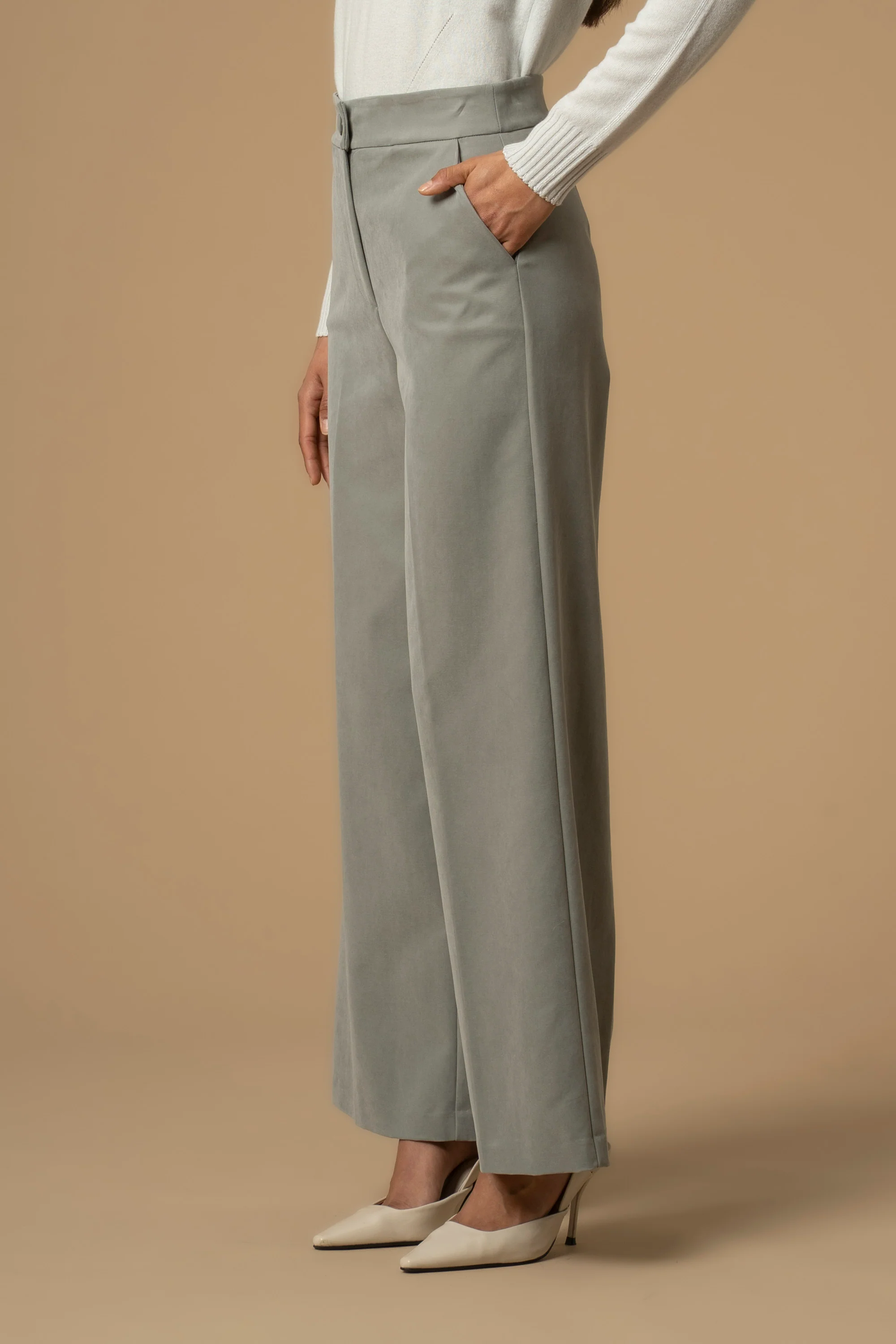 Pantaloni a palazzo con tasche alla francese - Pantaloni Lareina - Image 3