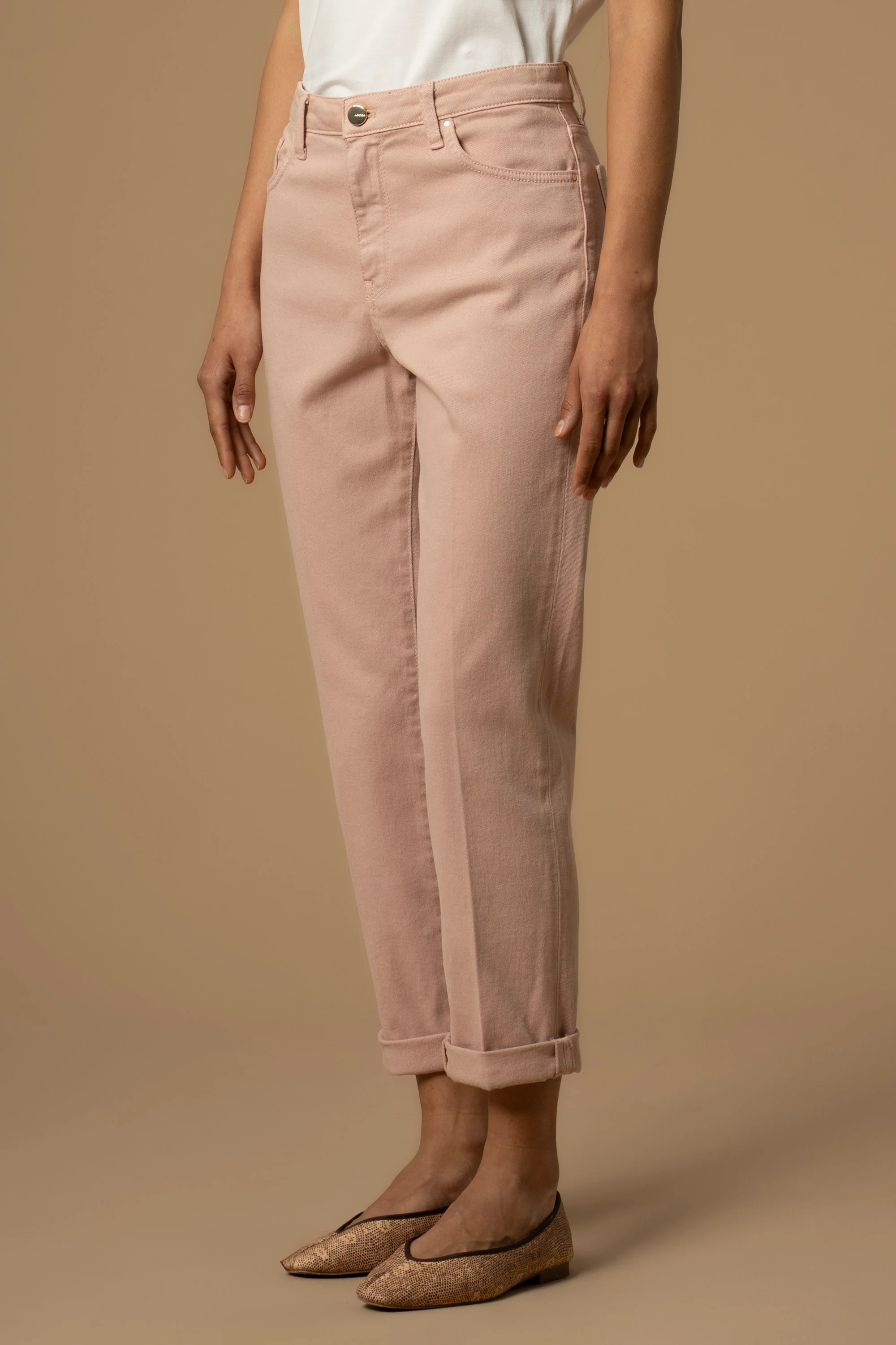 Pantaloni con piega e risvolto - Pantaloni Color Grant - Image 3