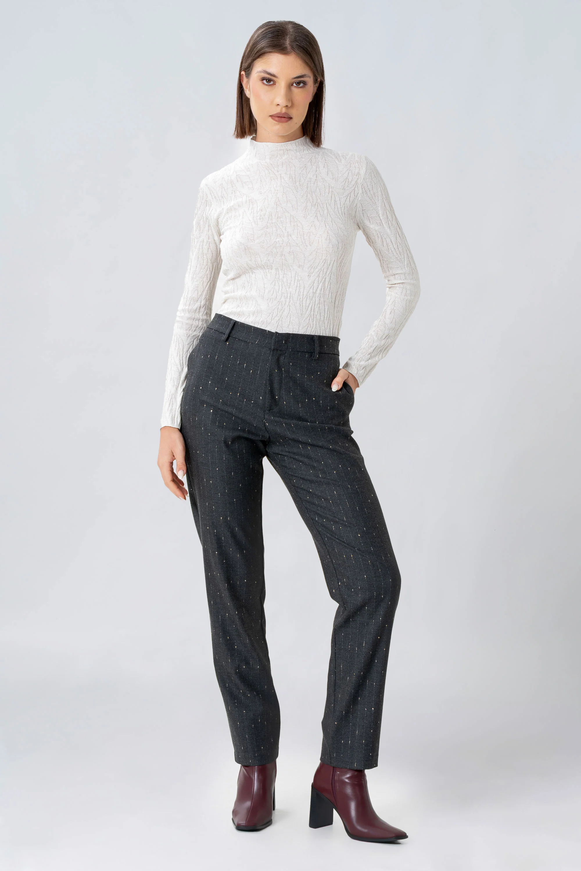 Pantaloni sartoriali in lurex - PANTALONE FASHION ENLOSSX - Image 2
