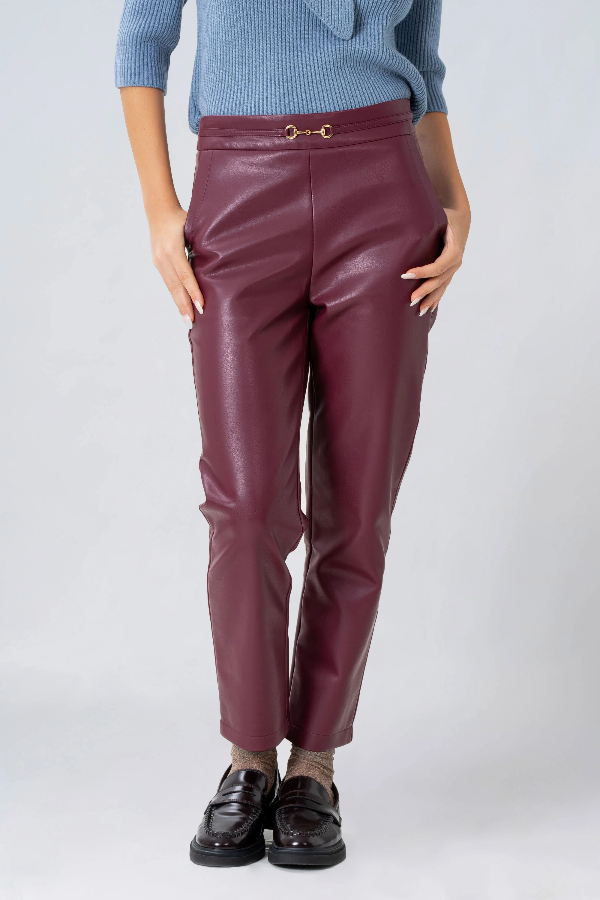 Pantaloni straight in ecopelle - PANTALONE ECOPELLE ARARURAX