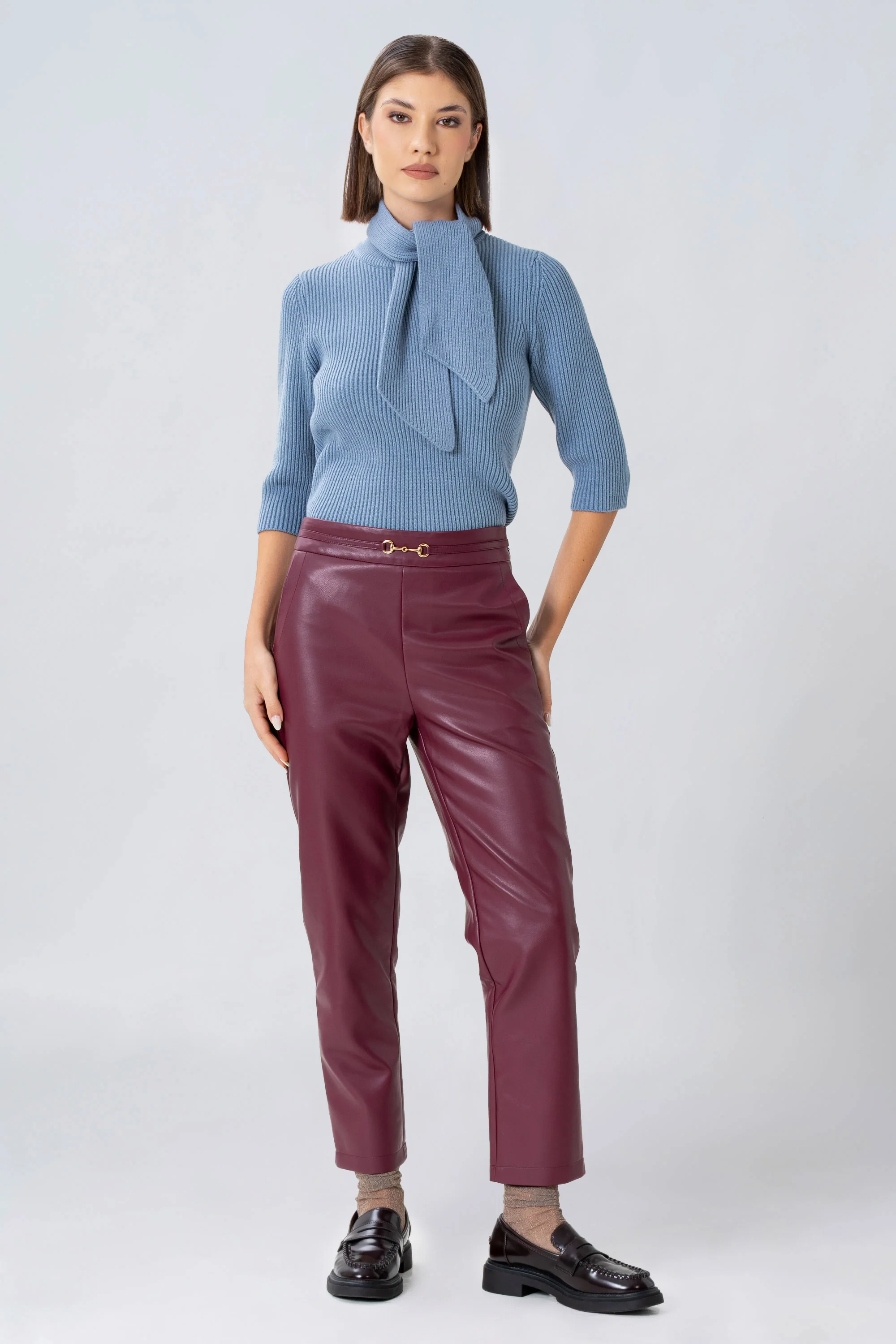 Pantaloni straight in ecopelle - PANTALONE ECOPELLE ARARURAX - Image 2