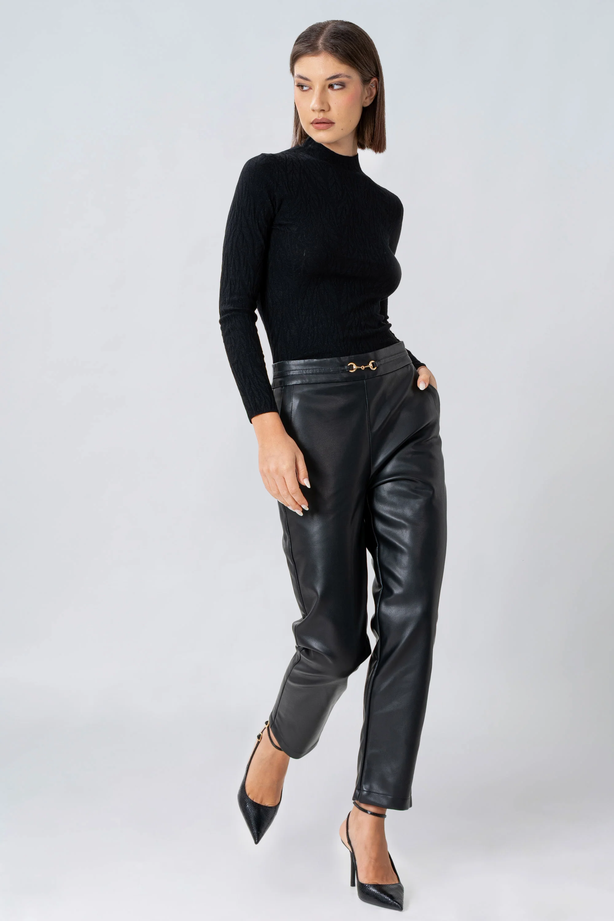 Pantaloni straight in ecopelle - PANTALONE ECOPELLE ARARURAX - Image 6
