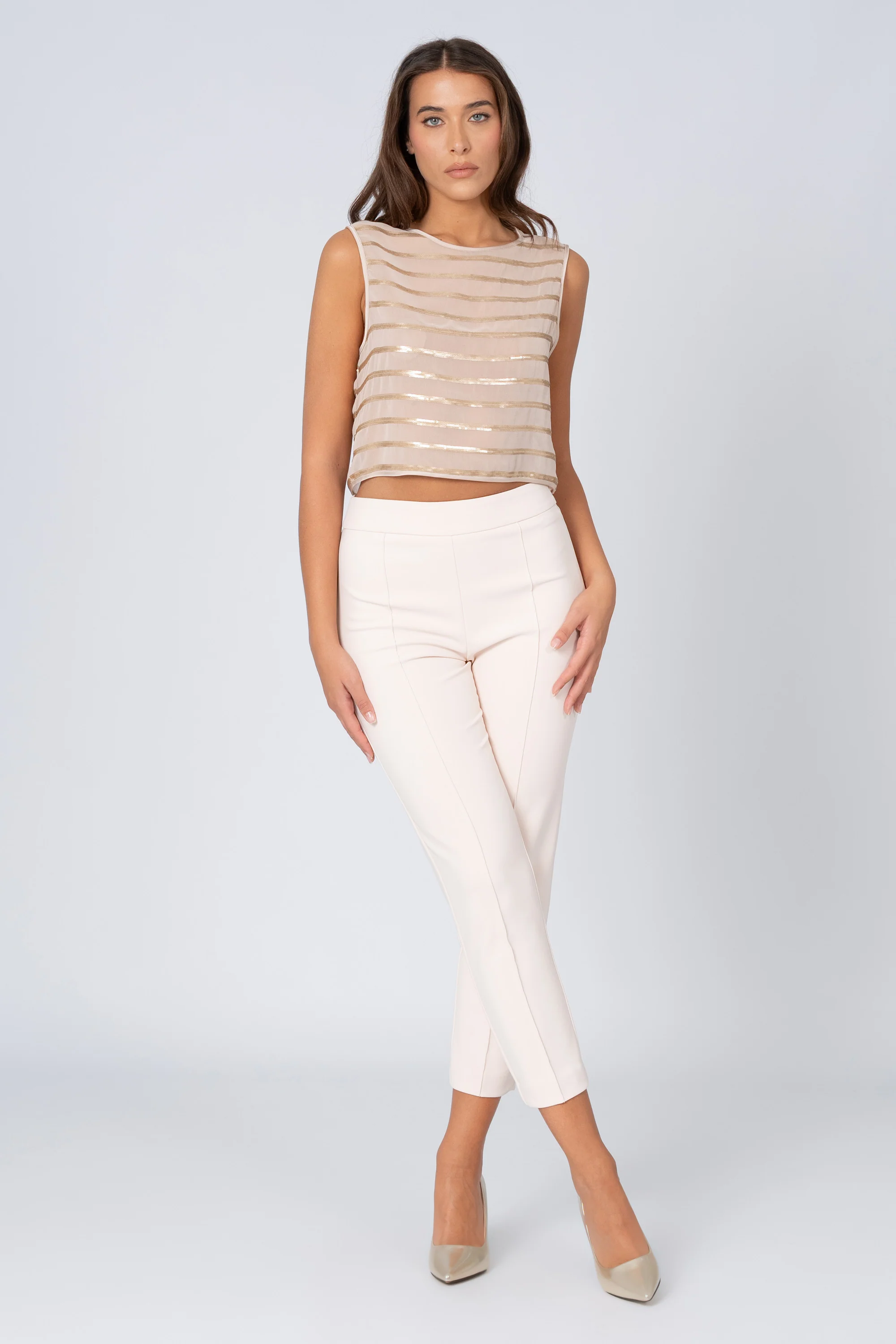 Pantaloni taglio cropped - Pantalone Fashion THREEX - Image 2