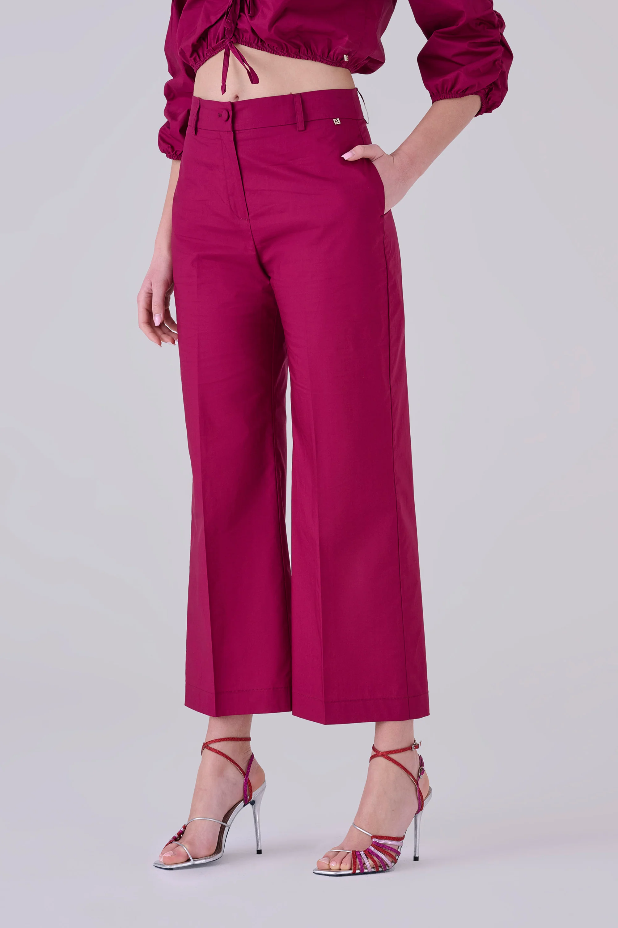 Pantaloni taglio dritto in cotone - PANTALONE FASHION DAFNIX